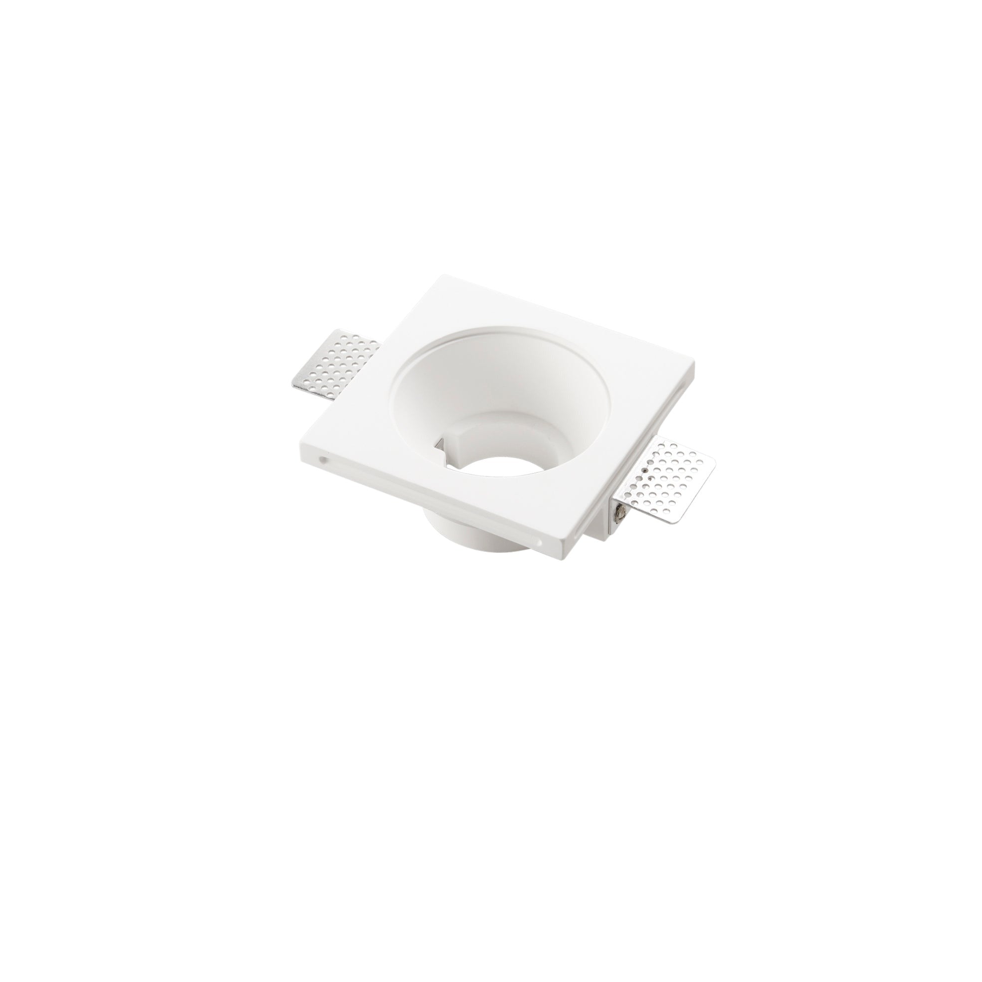 ENTITY recessed spotlight in paintable white plaster with interchangeable trim 12x12cm - Intec