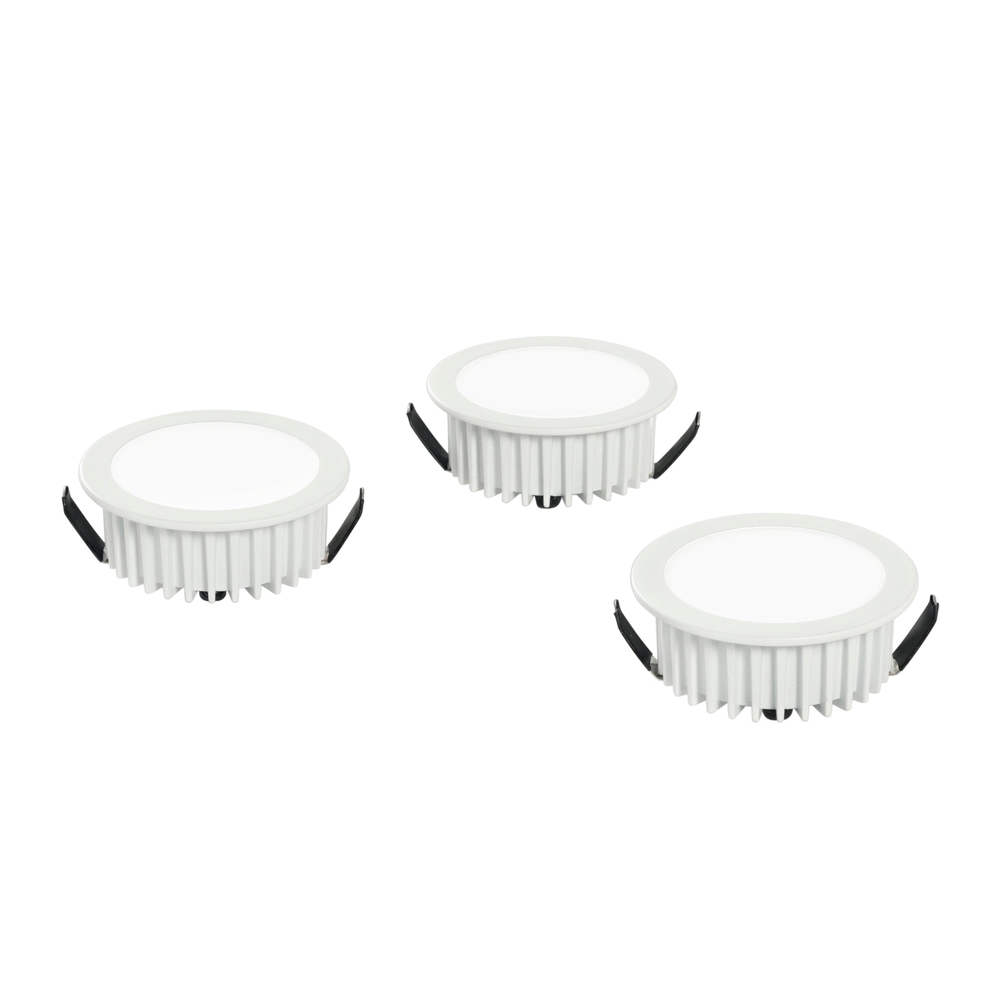 Kit 3 FUSION LED recessed in satin white aluminum 4000K - Intec
