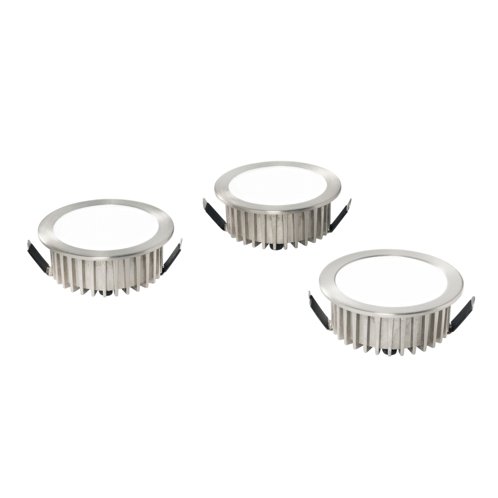 Kit 3 FUSION LED recessed in nickel aluminum 4000K - Intec