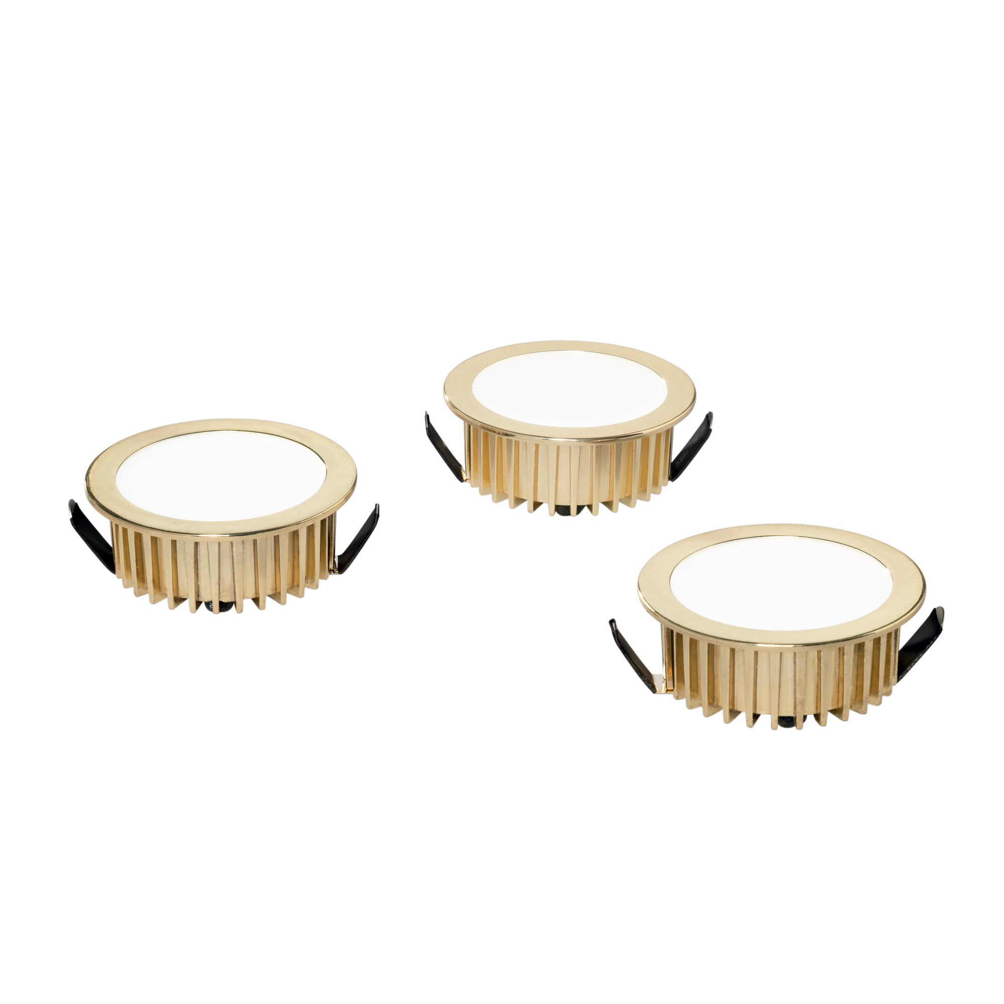 Kit 3 FUSION LED recessed in gold aluminum 4000K - Intec