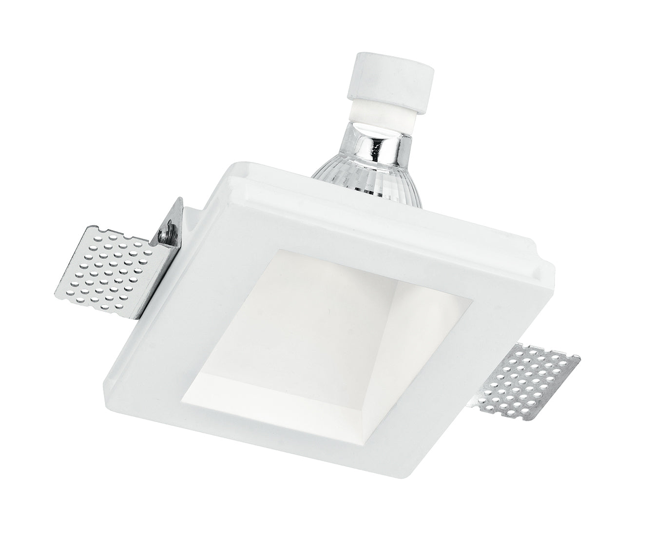 GHOST square recessed spotlight in paintable white plaster - Intec