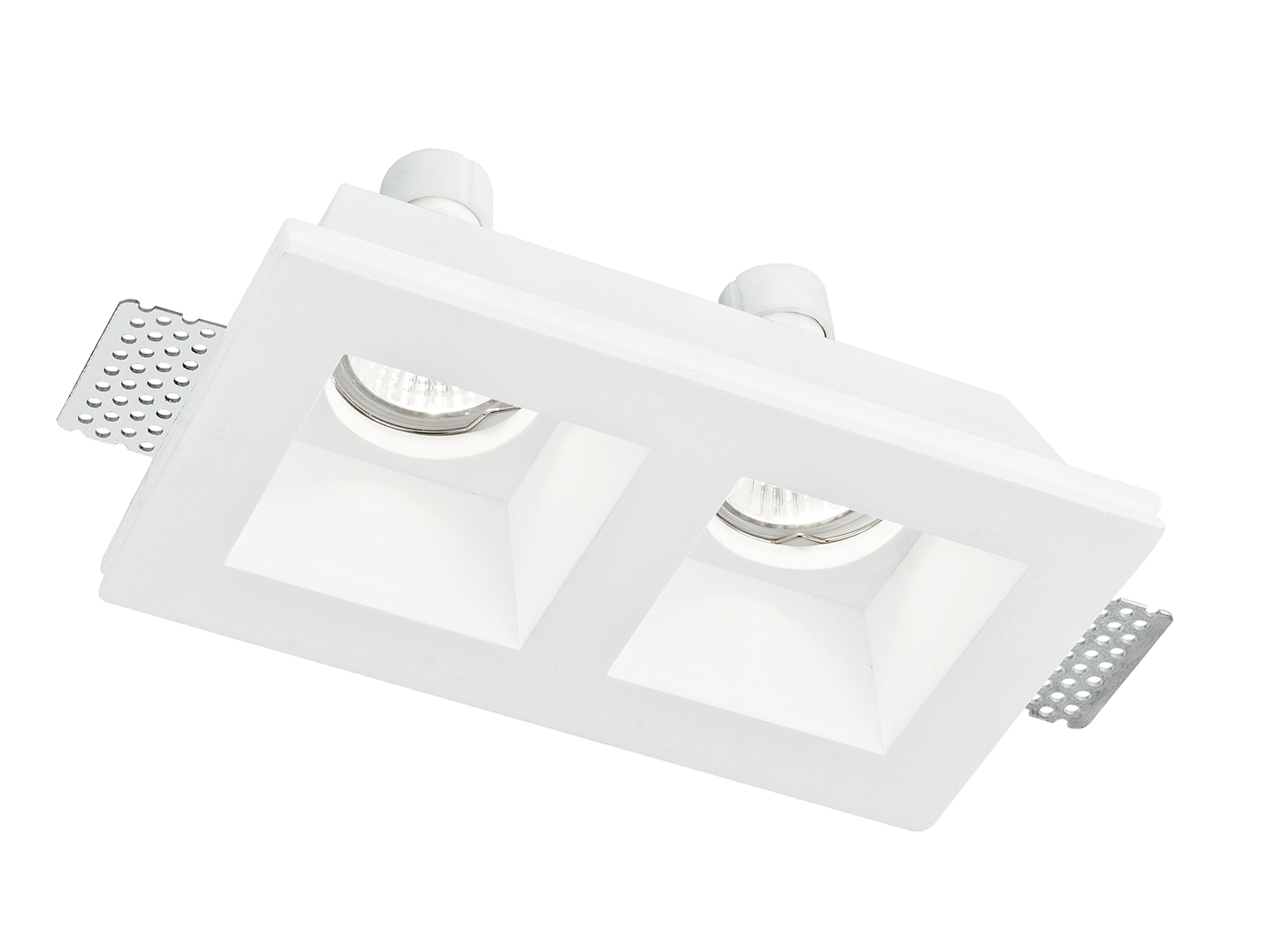 GHOST recessed spotlight in paintable white plaster with two light points - Intec