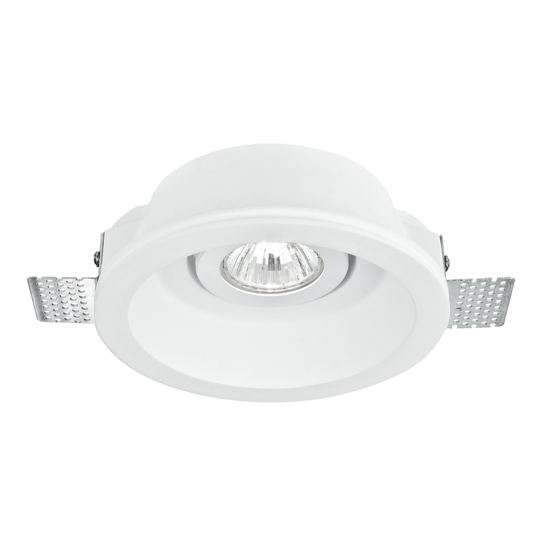 MORGANA round recessed fitting in paintable white plaster, adjustable, 1 x GU10 - Intec