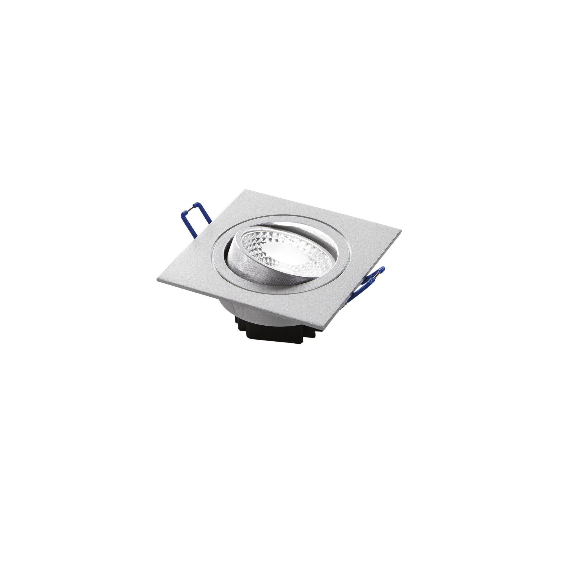 ORIONE square adjustable LED recessed spotlight in aluminum 4000K - Silver - Intec