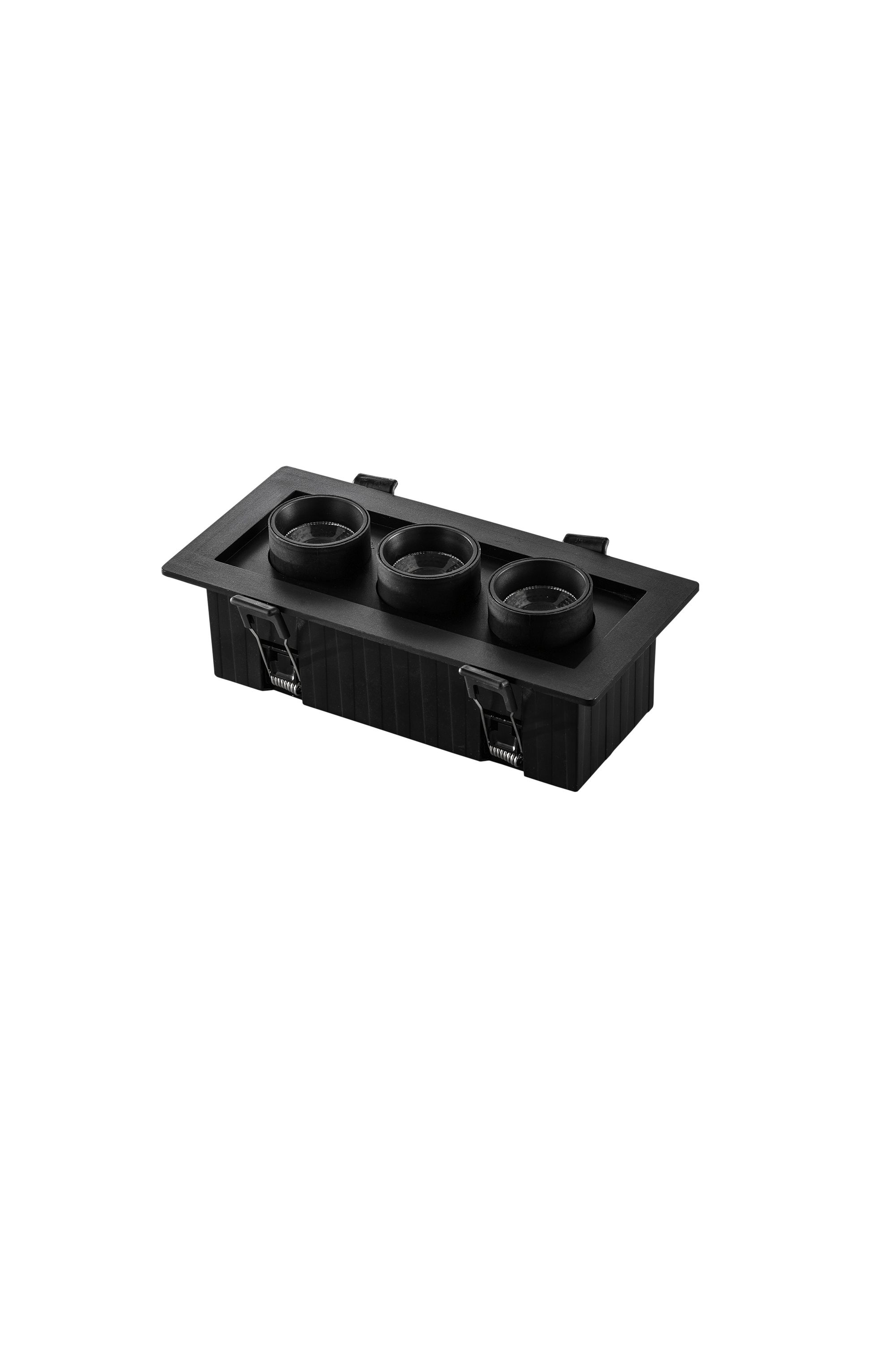 SIDER recessed LED spotlight anti-glare pull-out and adjustable - 3 lights - black - INTEC
