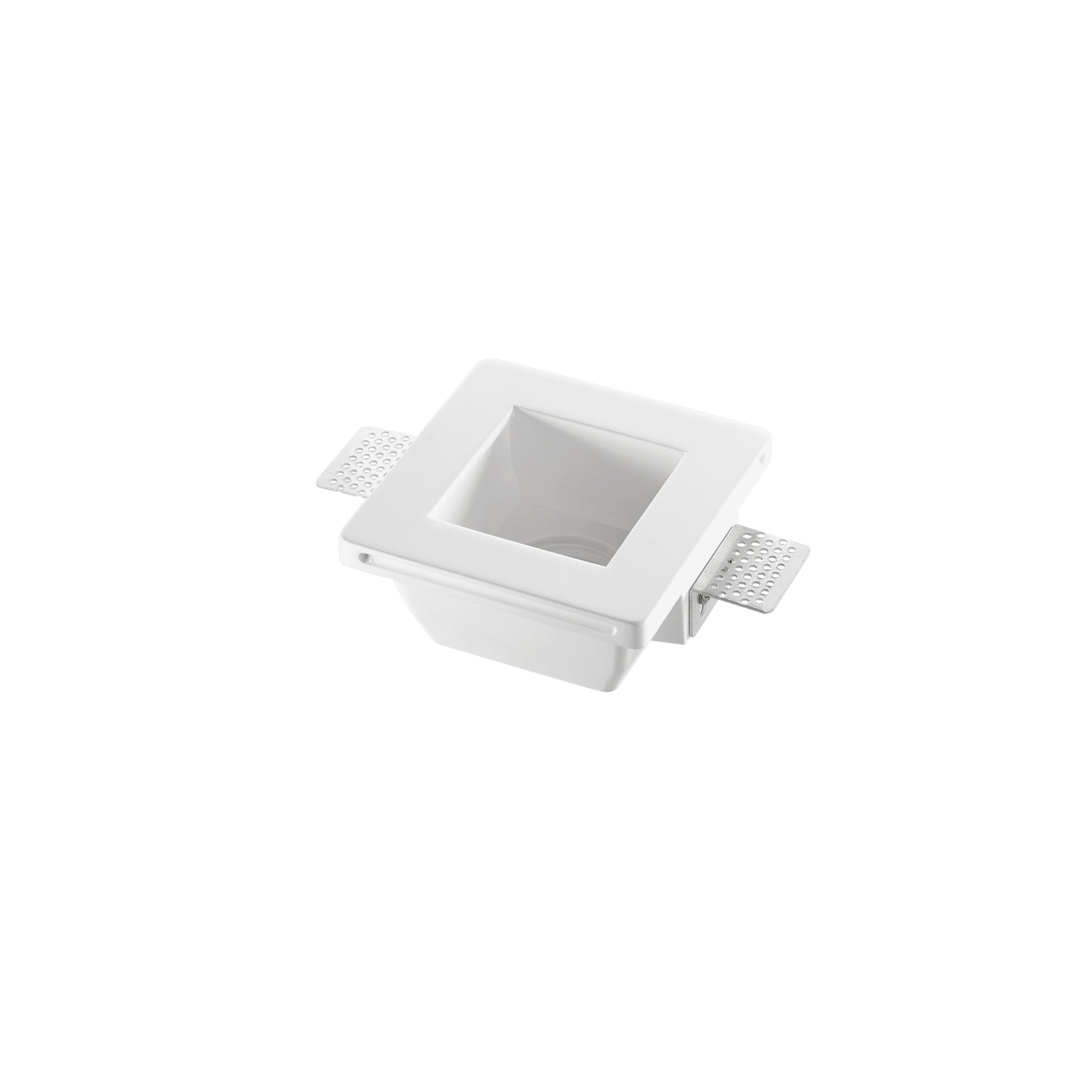 SNOW square recessed spotlight in paintable white plaster with satin glass diffuser - Intec