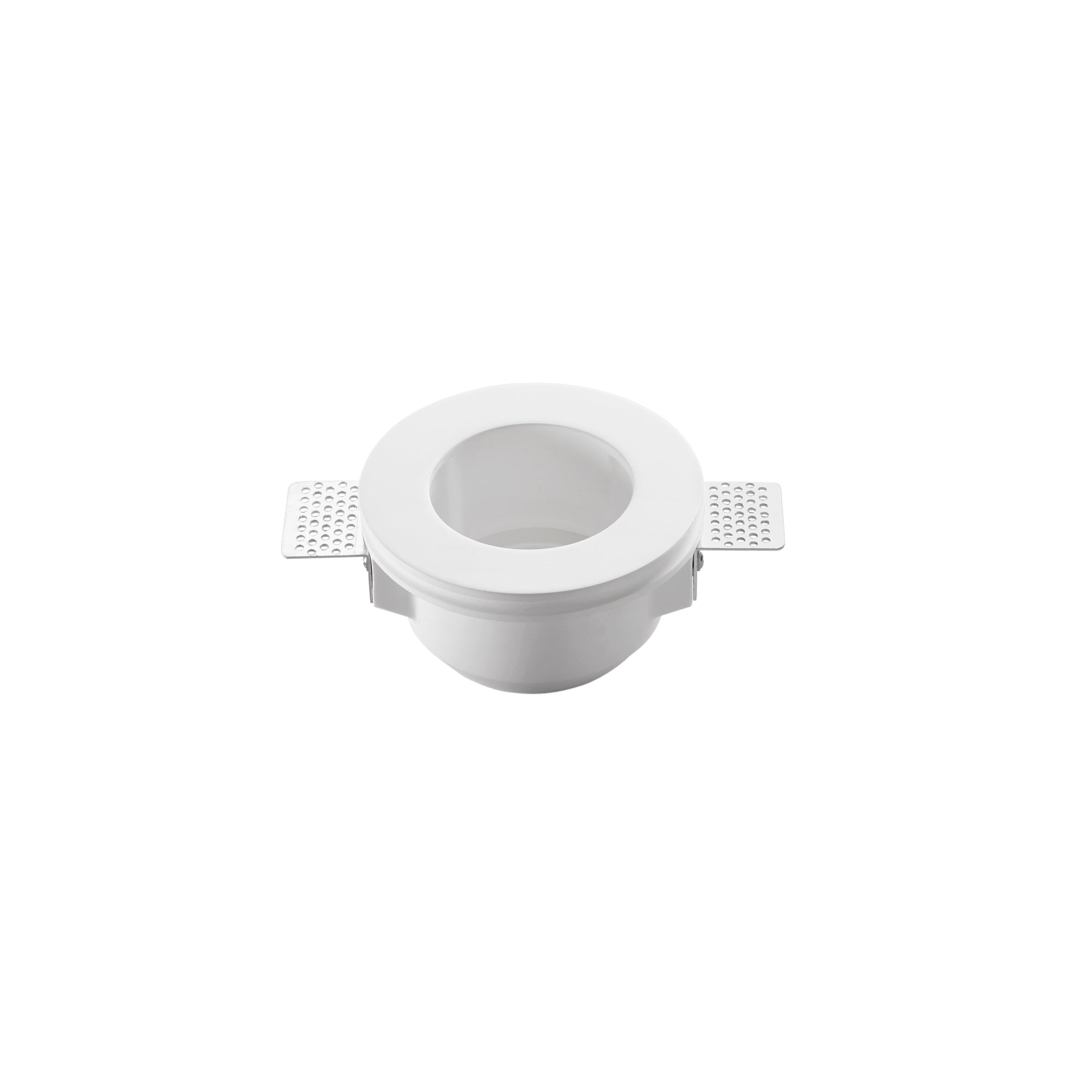 SNOW round recessed spotlight in paintable white plaster with satin glass diffuser - Intec