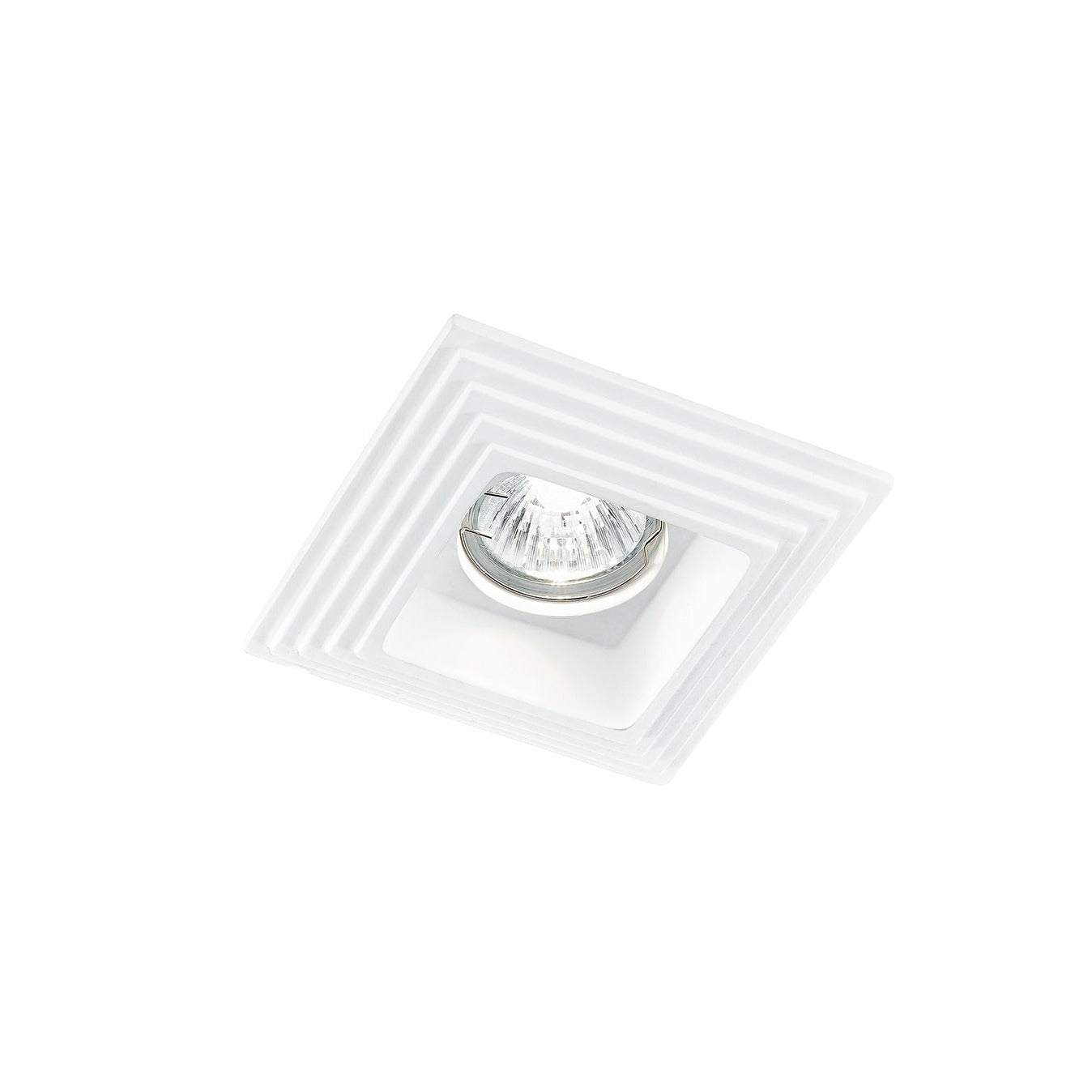 SPETTRO square recessed spotlight in paintable white plaster - Intec