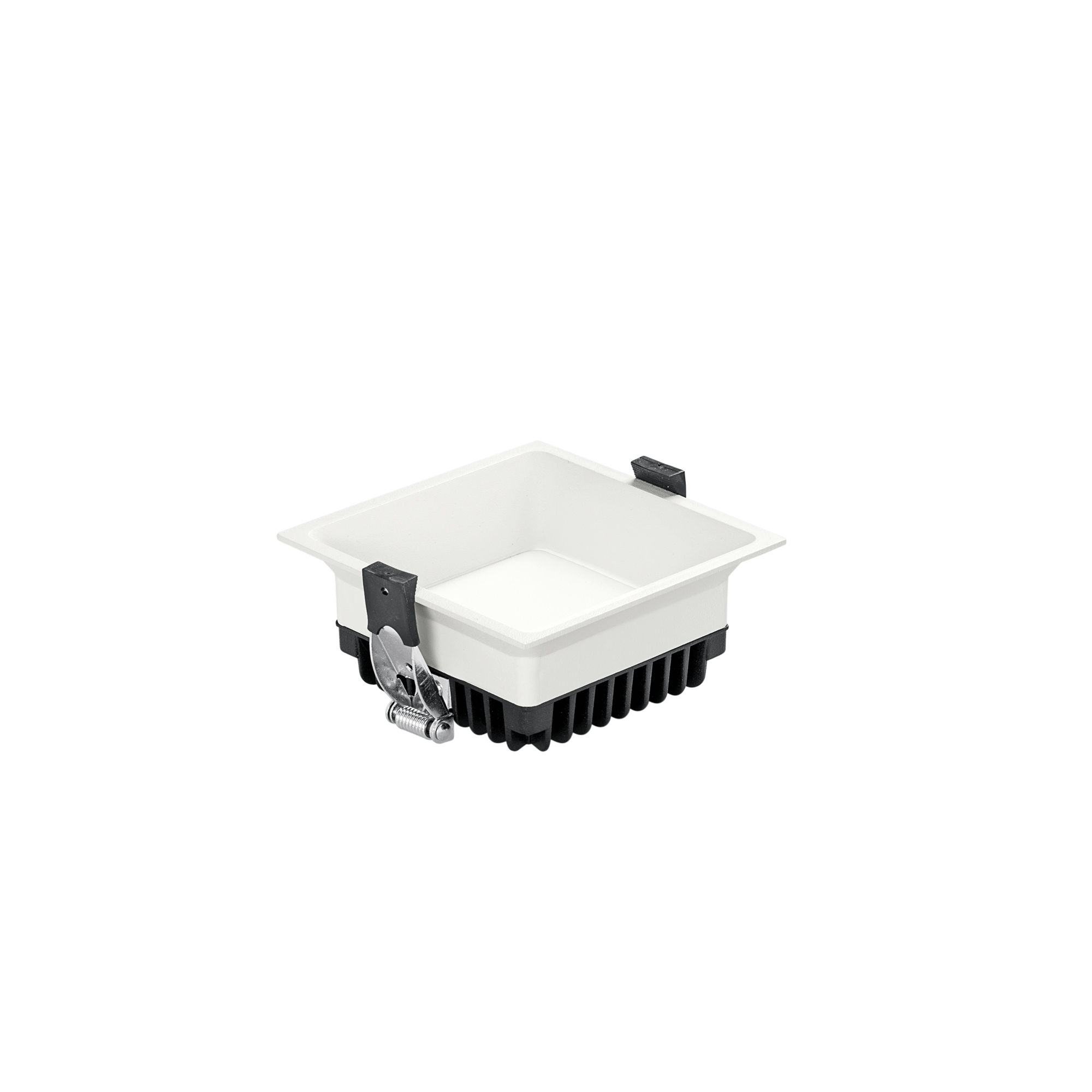 XANTO square recessed spotlight in satin white aluminum with CCT 110x110cm - INTEC