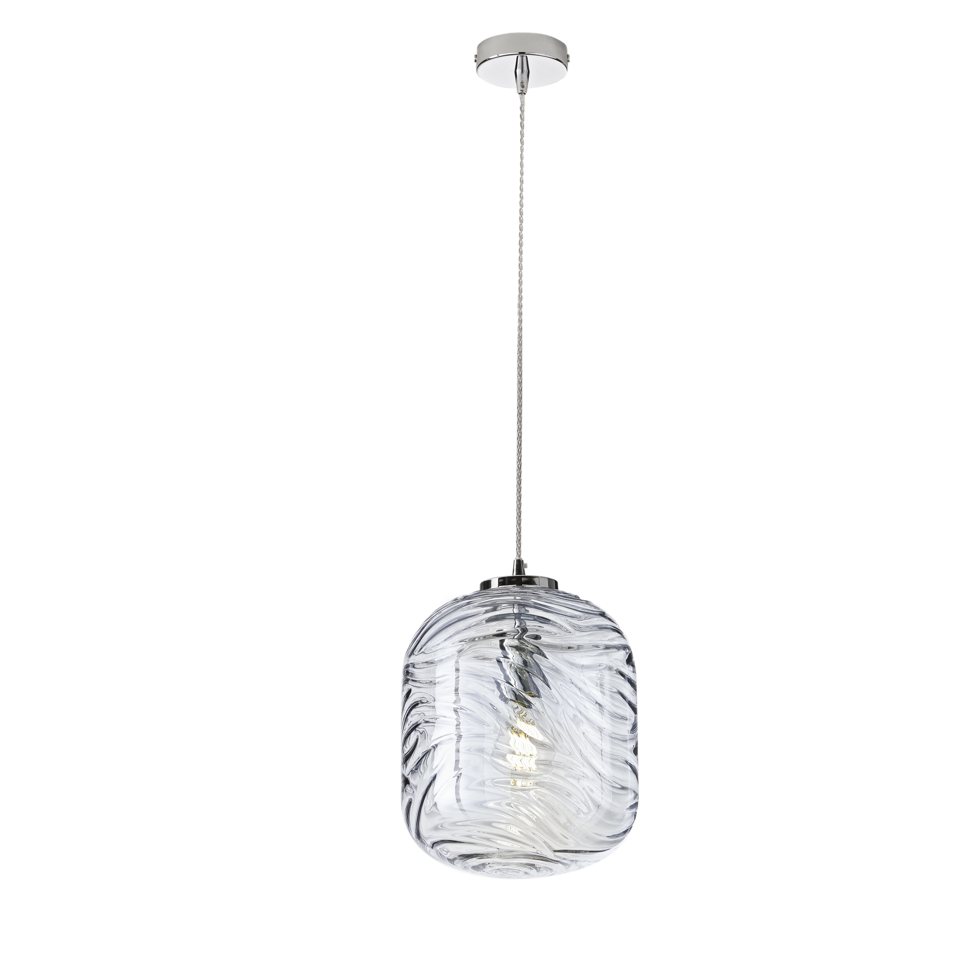 NEREIDE pendant 1 light aquamarine glass with concentric waves - Luce Ambiente e Design