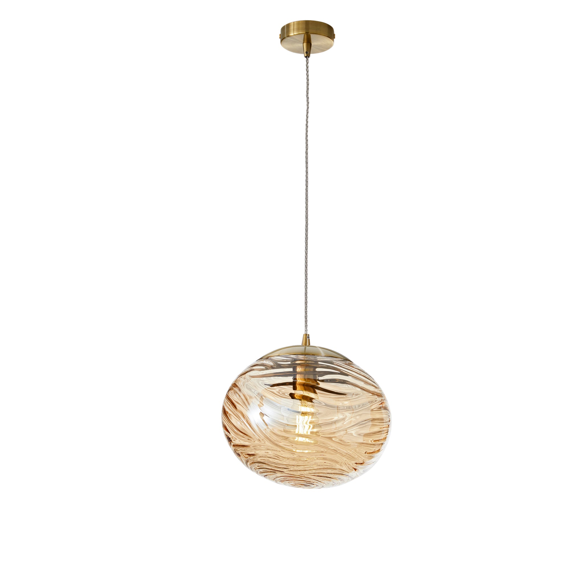 NEREIDE pendant 1 light champagne glass with concentric waves - Luce Ambiente e Design