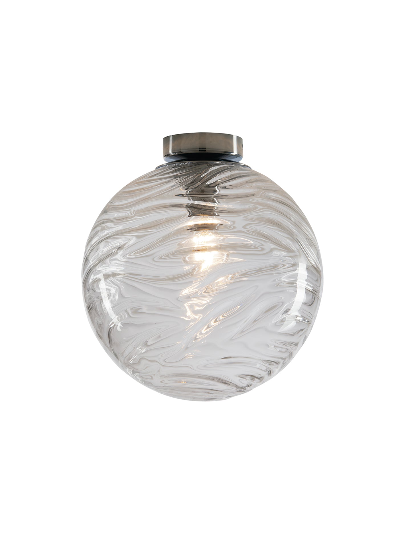 NEREIDE ceiling light in transparent glass with concentric waves Ø 25 cm - Luce Ambiente e Design