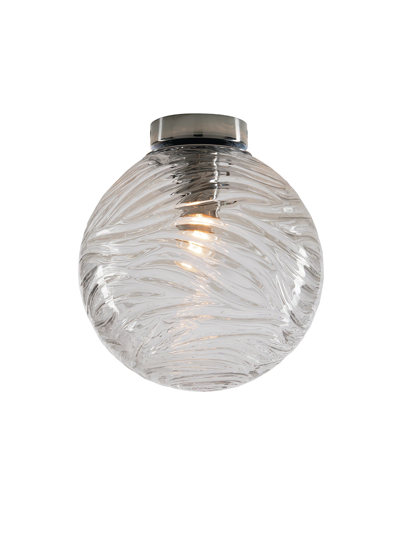 NEREIDE ceiling light in transparent glass with concentric waves Ø 30 cm - Luce Ambiente e Design