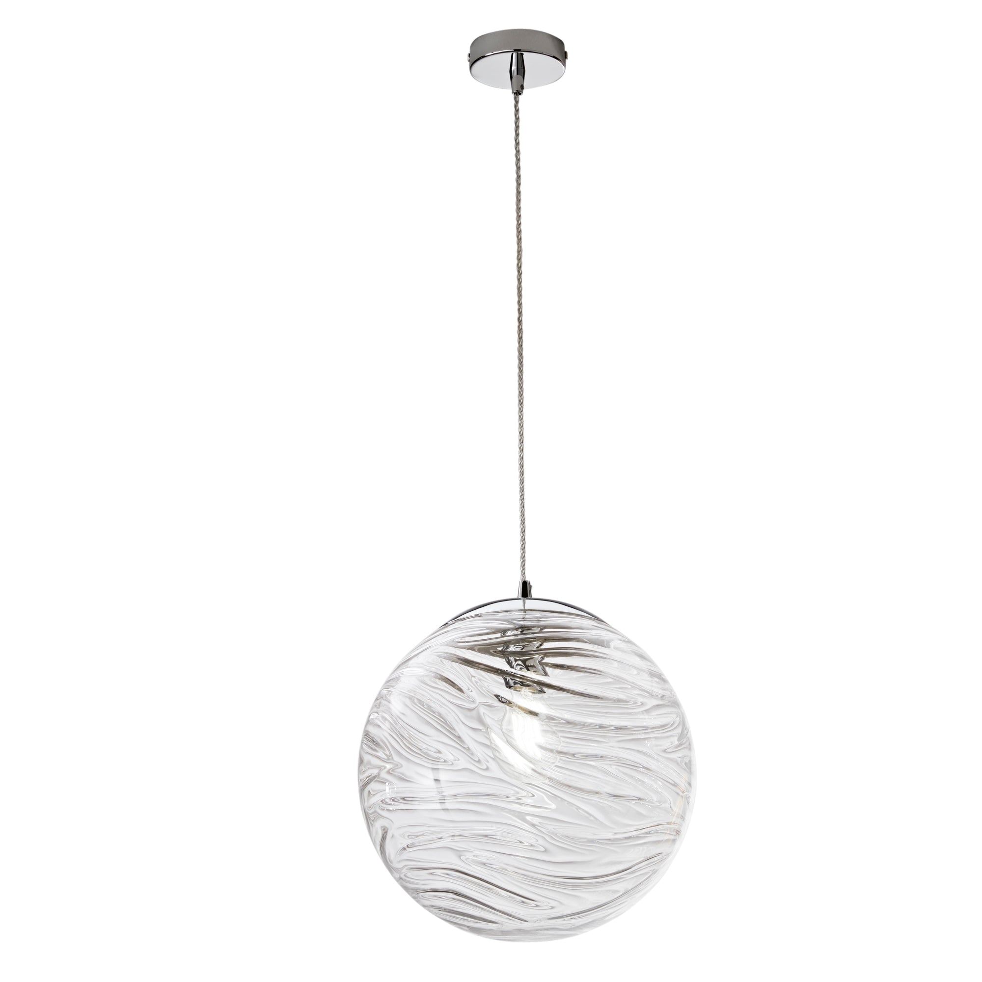 NEREIDE pendant 1 light clear glass with concentric waves - Luce Ambiente e Design