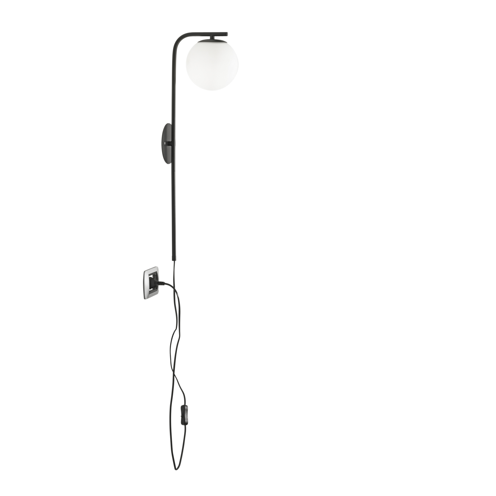 ODISSEO wall light in black metal with glass diffuser - Luce Ambiente e Design
