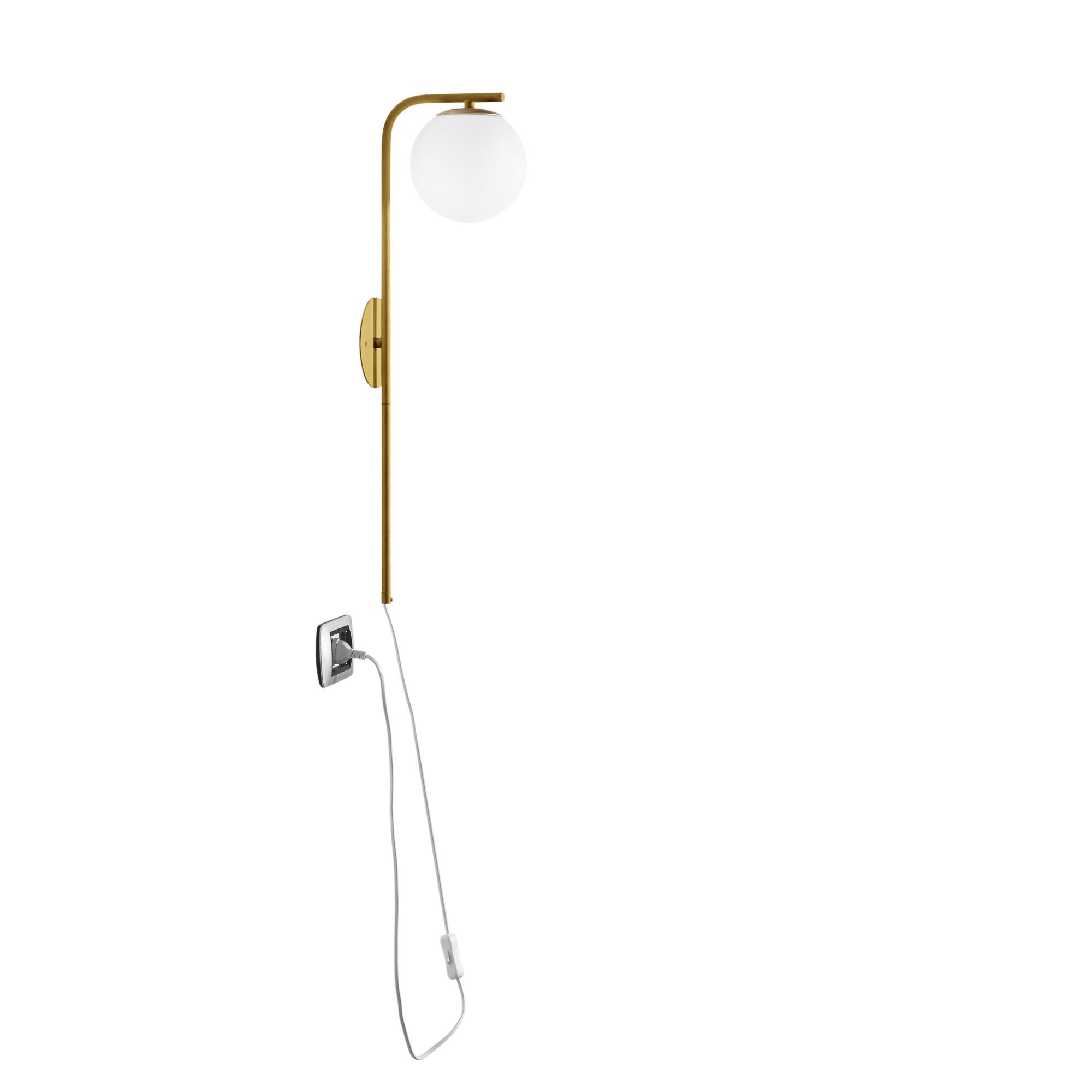 ODISSEO wall light in gold metal with glass diffuser - Luce Ambiente e Design
