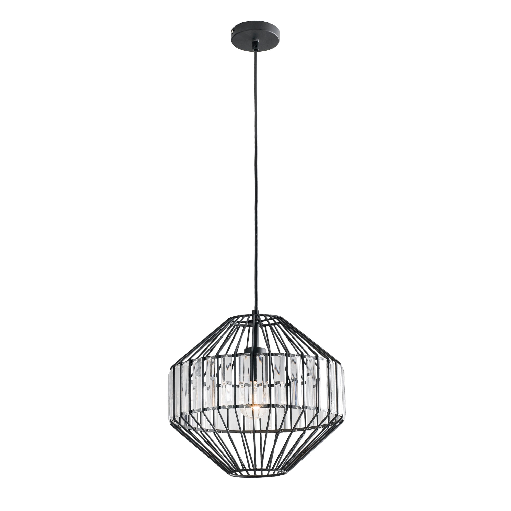 OPIUM pendant in black metal and glass Ø33.5 cm - Luce Ambiente e Design