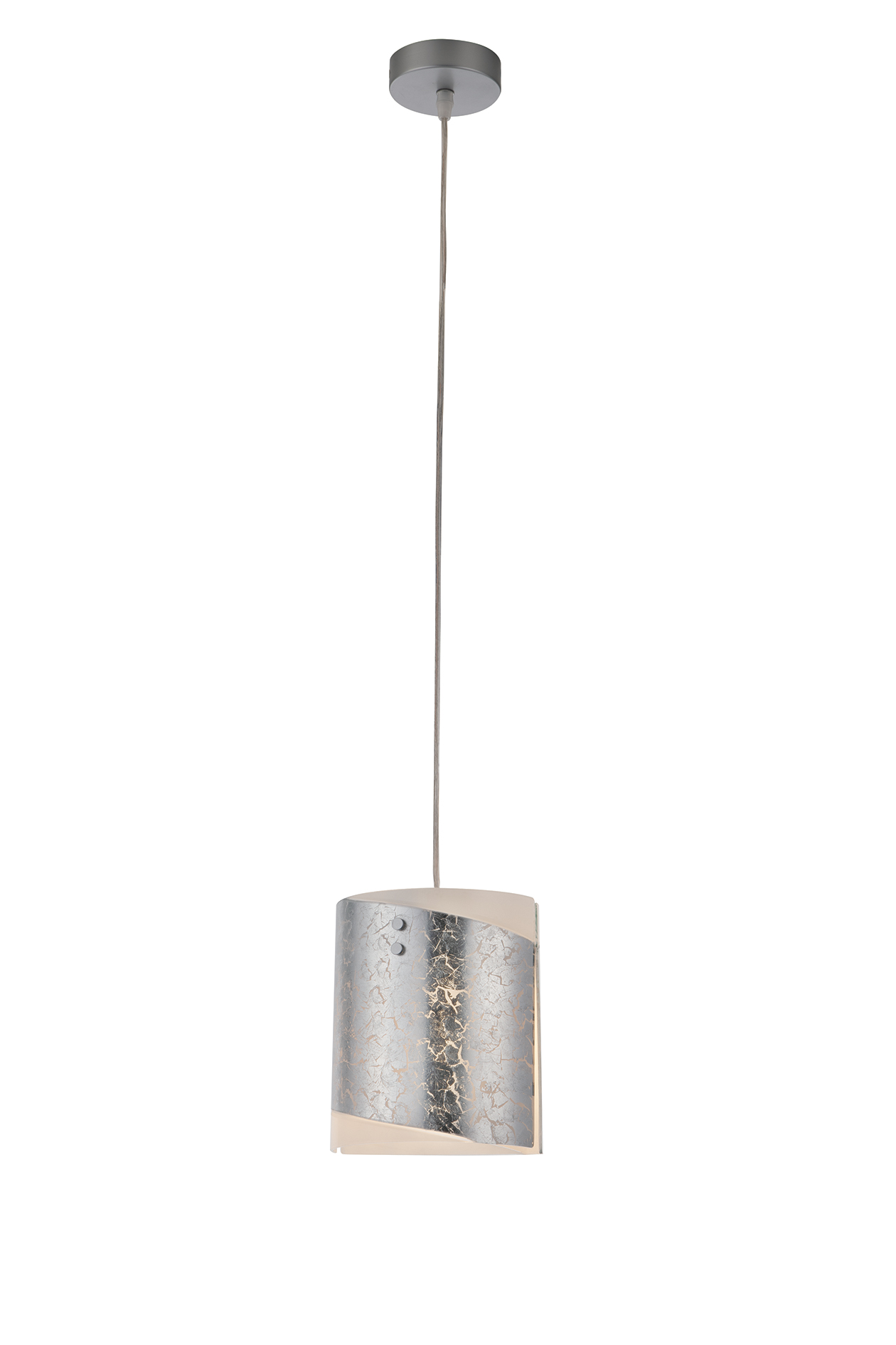 PARIS pendant in glass with silver leaf decoration 20 cm - Luce Ambiente e Design