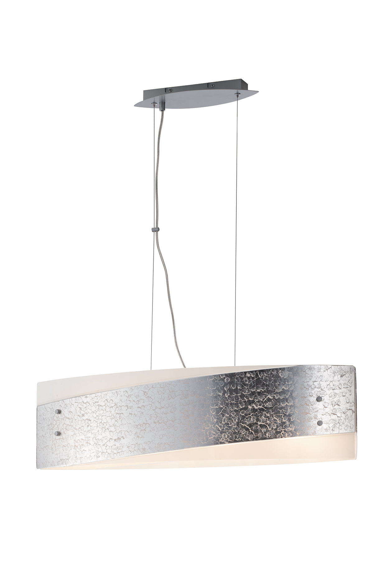 PARIS pendant in glass with silver leaf decoration 75 cm - Luce Ambiente e Design