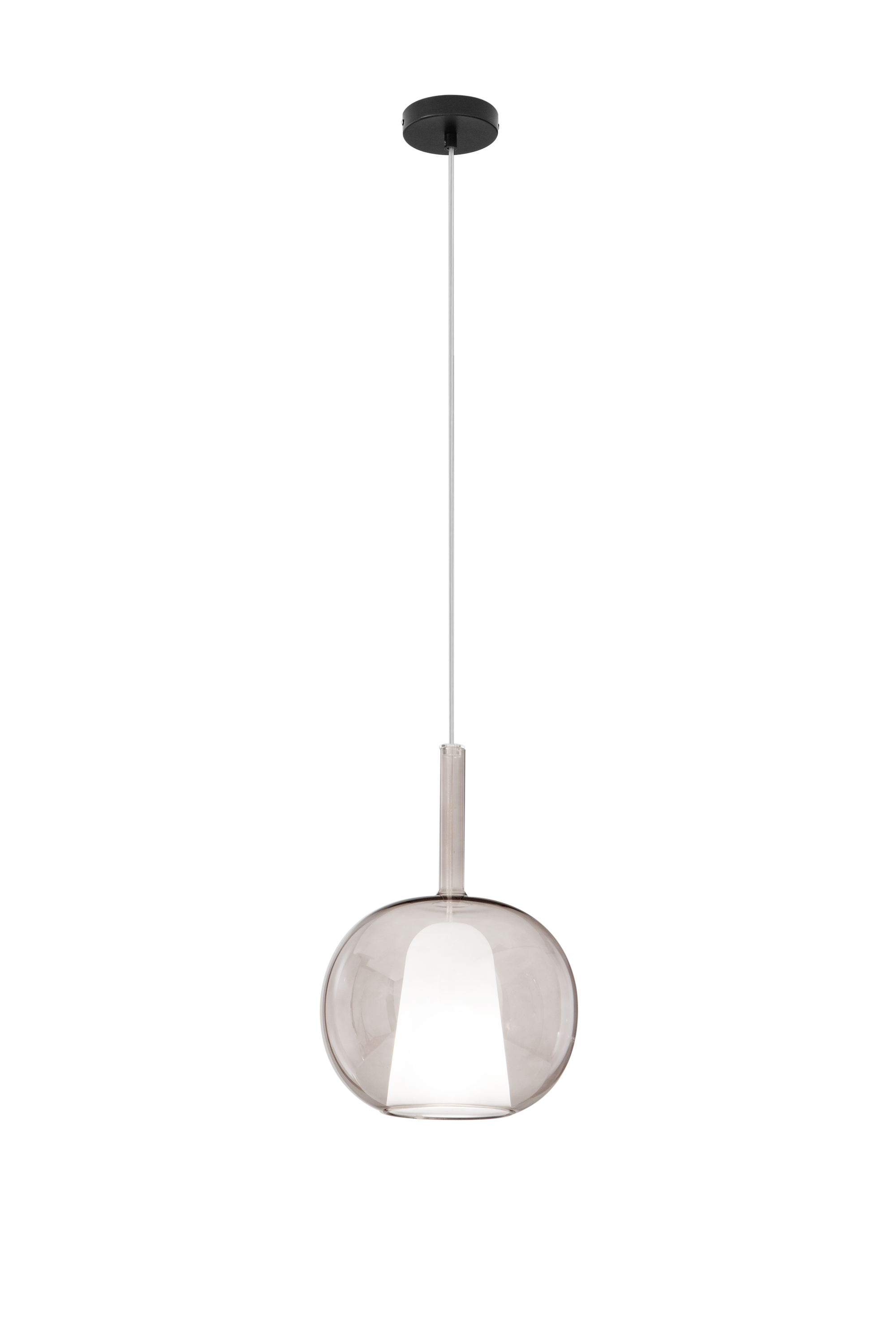 Brown Pirex pendant with double glass h 35 cm Ø 25 cm - Luce Ambiente e Design
