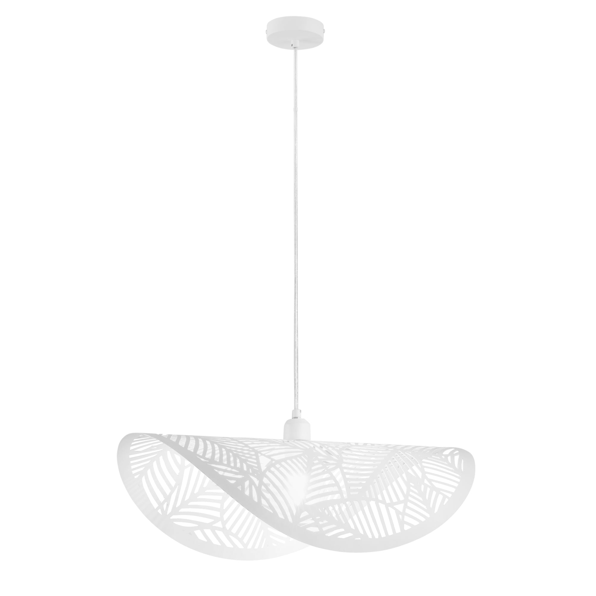 RHEI-LEAF pendant in perforated white metal single panel 60 cm - Luce Ambiente e Design