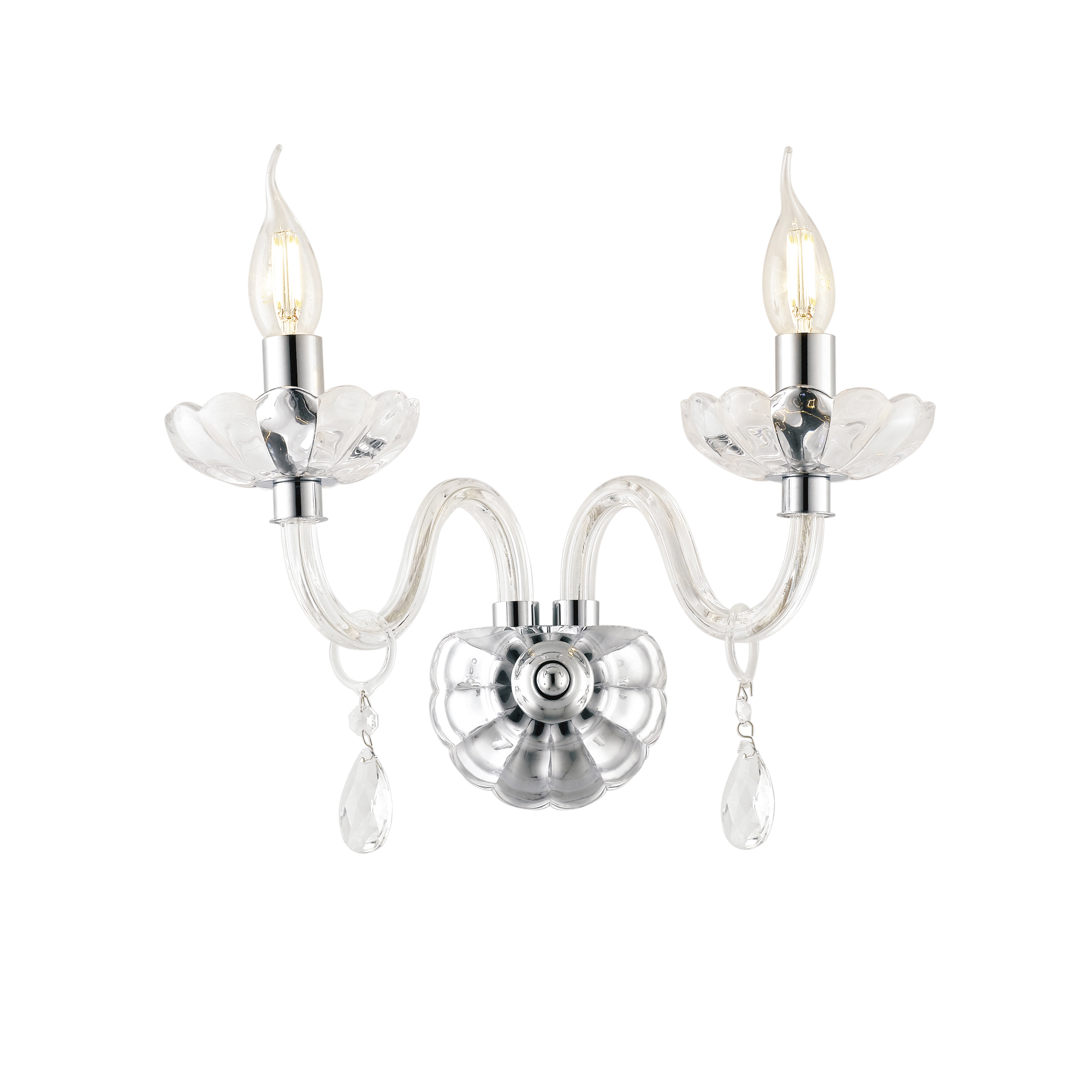 RIFLESSO wall light in crystal with chrome finishes - Luce Ambiente e Design