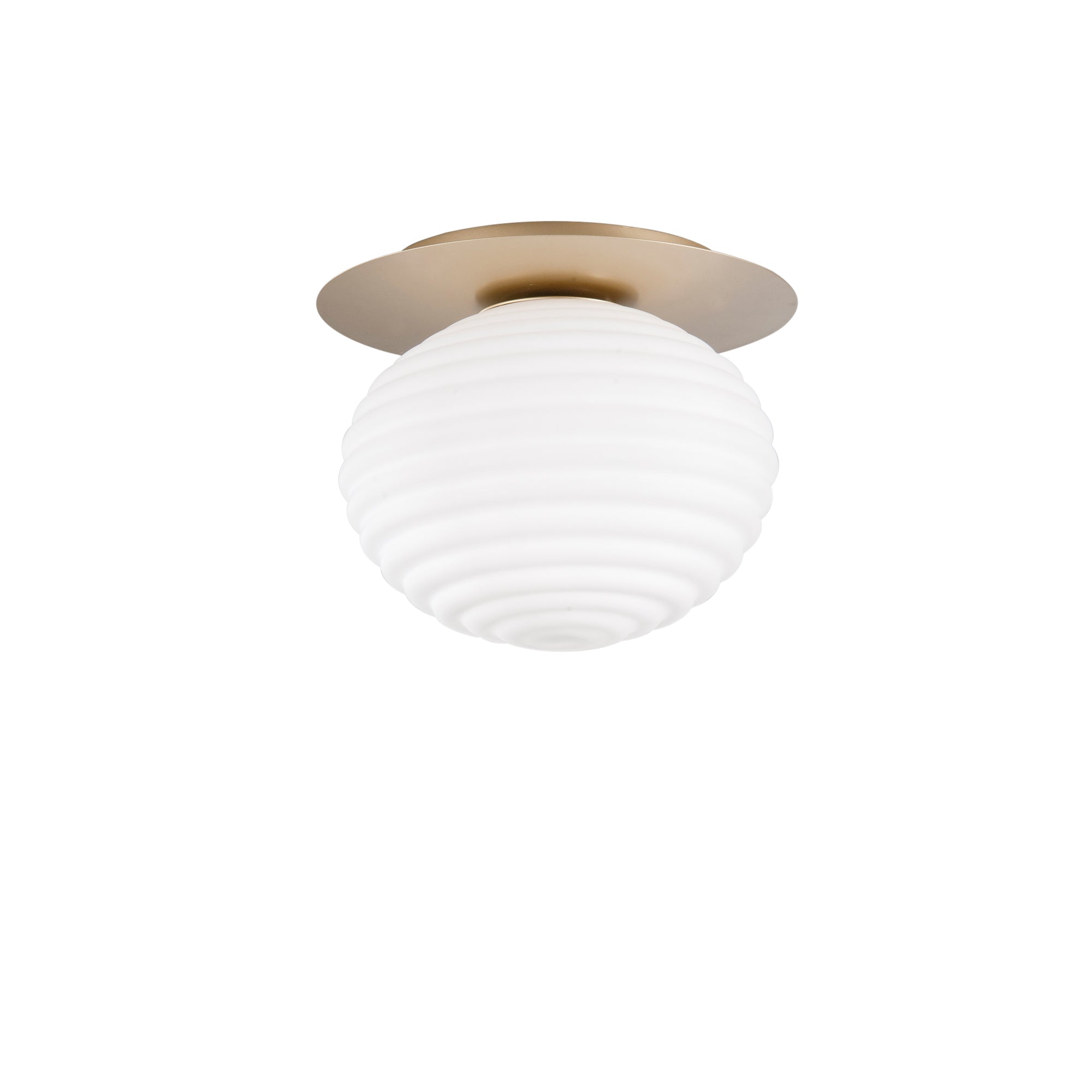 RIPPLE ceiling light in gold metal with glass diffuser Ø 35 cm - Luce Ambiente e Design