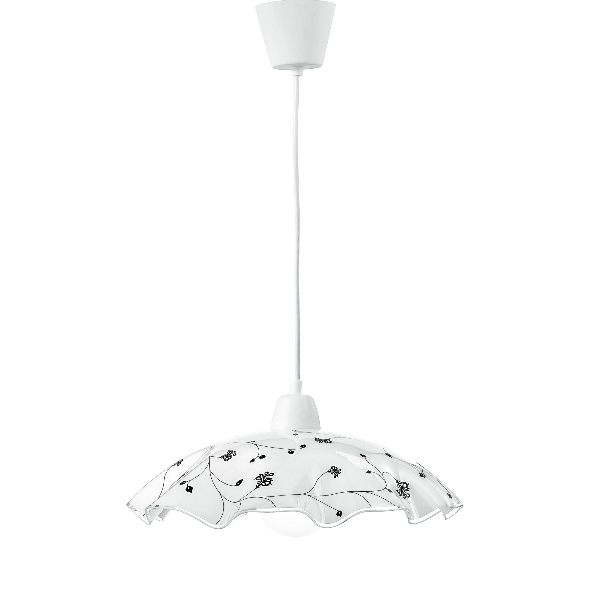 ROOT pendant in white decorated glass - Luce Ambiente e Design