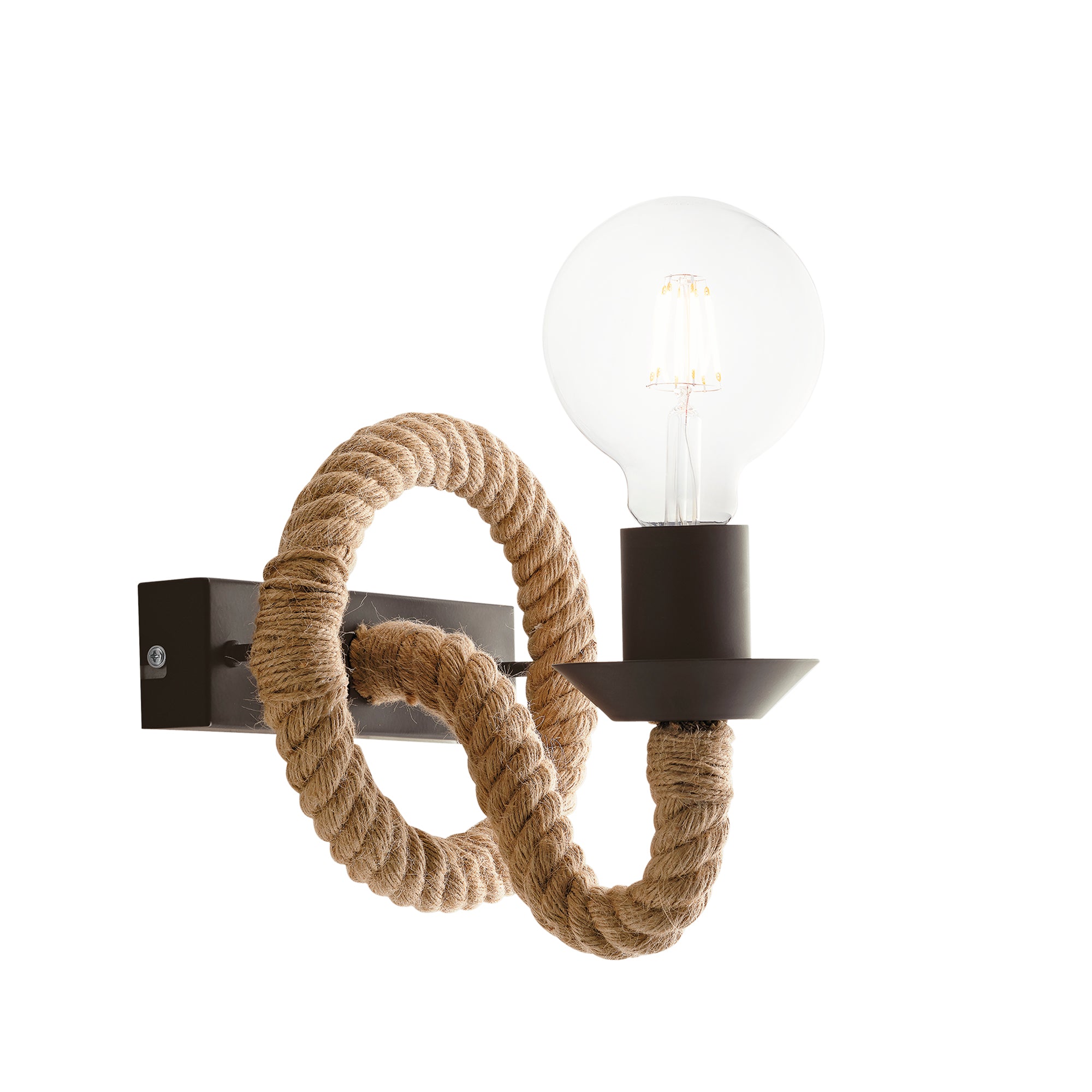 ROPE wall light in metal with hemp rope cables - Luce Ambiente e Design