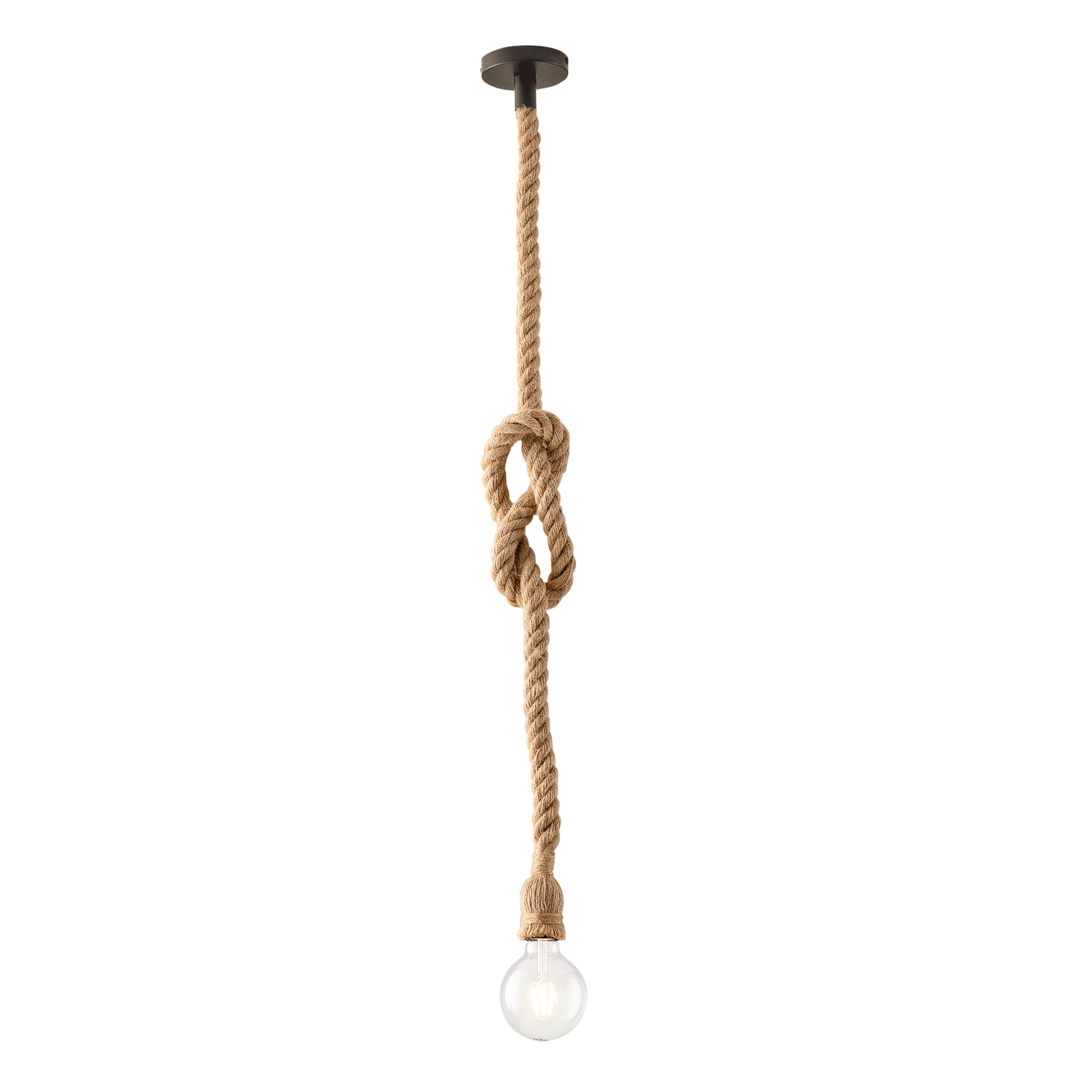 ROPE pendant in hemp and metal 1 light - Luce Ambiente e Design