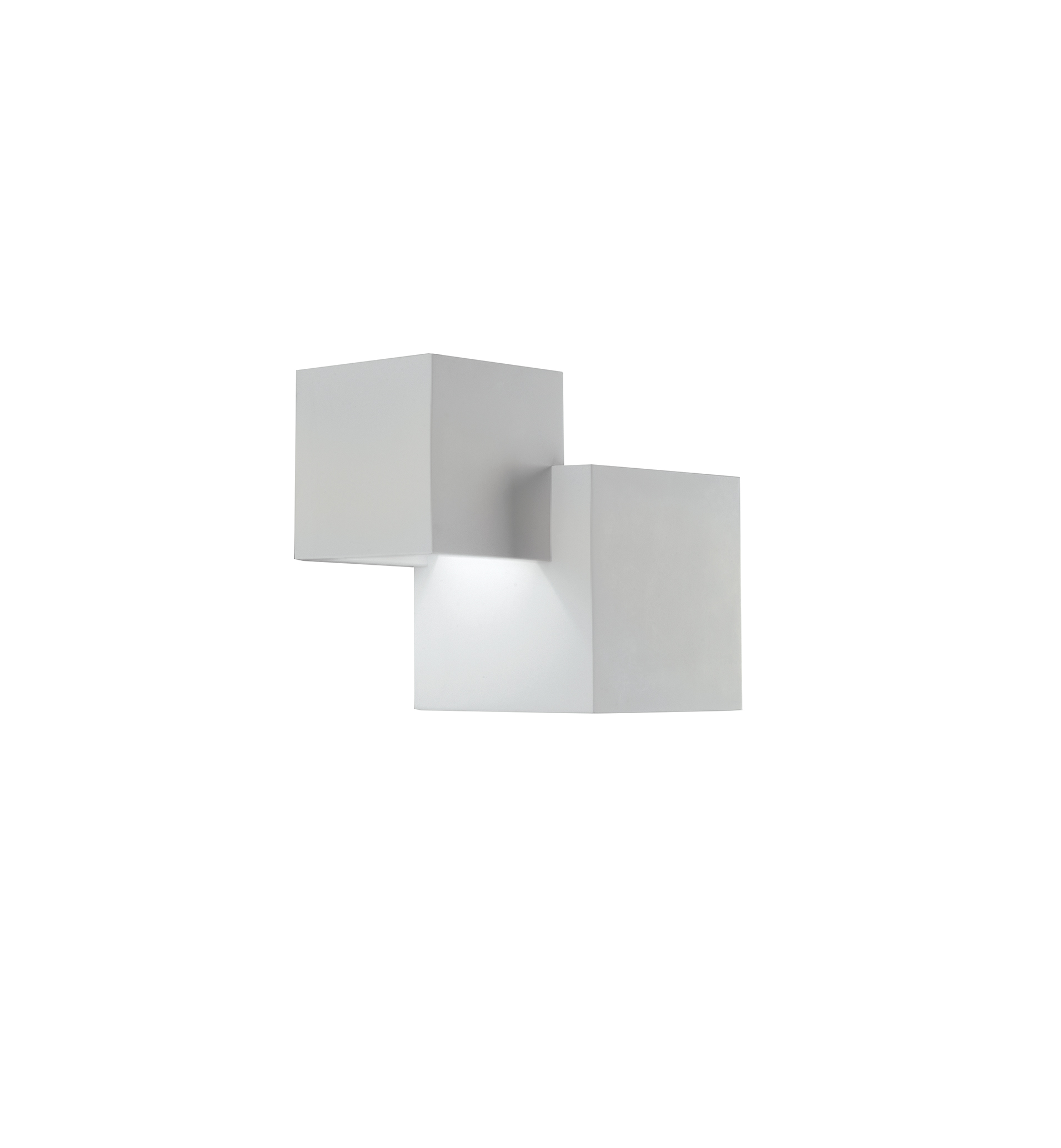 RUBIK wall light in paintable white plaster with double diffuser - Luce Ambiente e Design