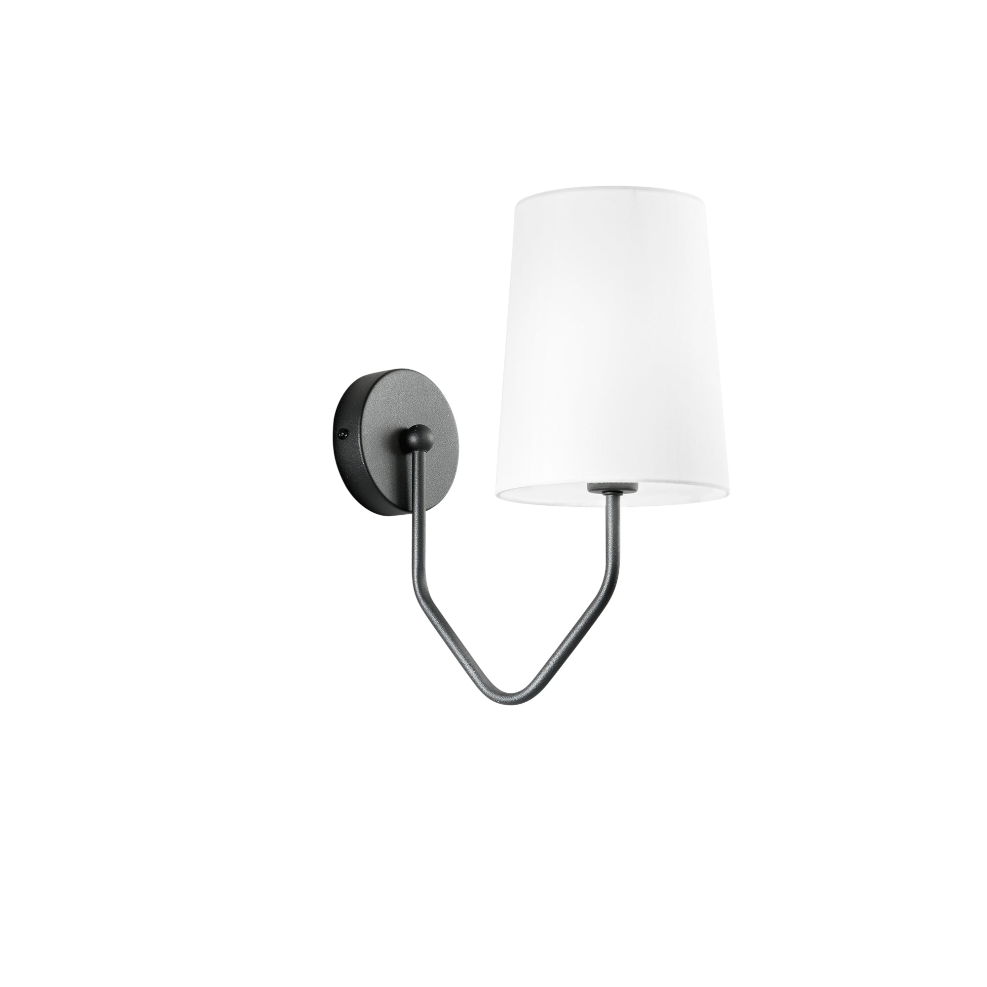 SALLY wall light in black metal with white fabric shade - Luce Ambiente e Design