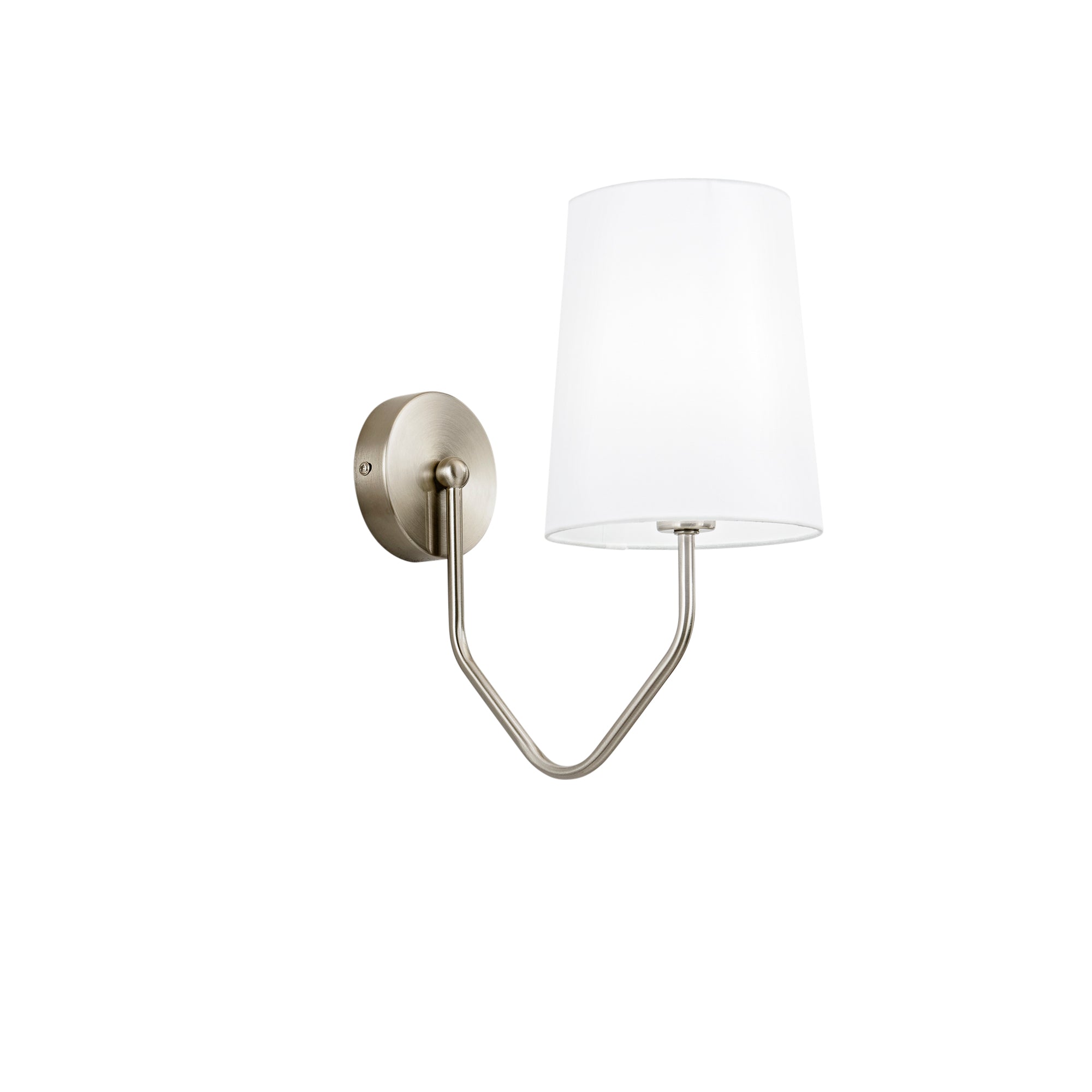 SALLY wall light in nickel metal with white fabric shade - Luce Ambiente e Design