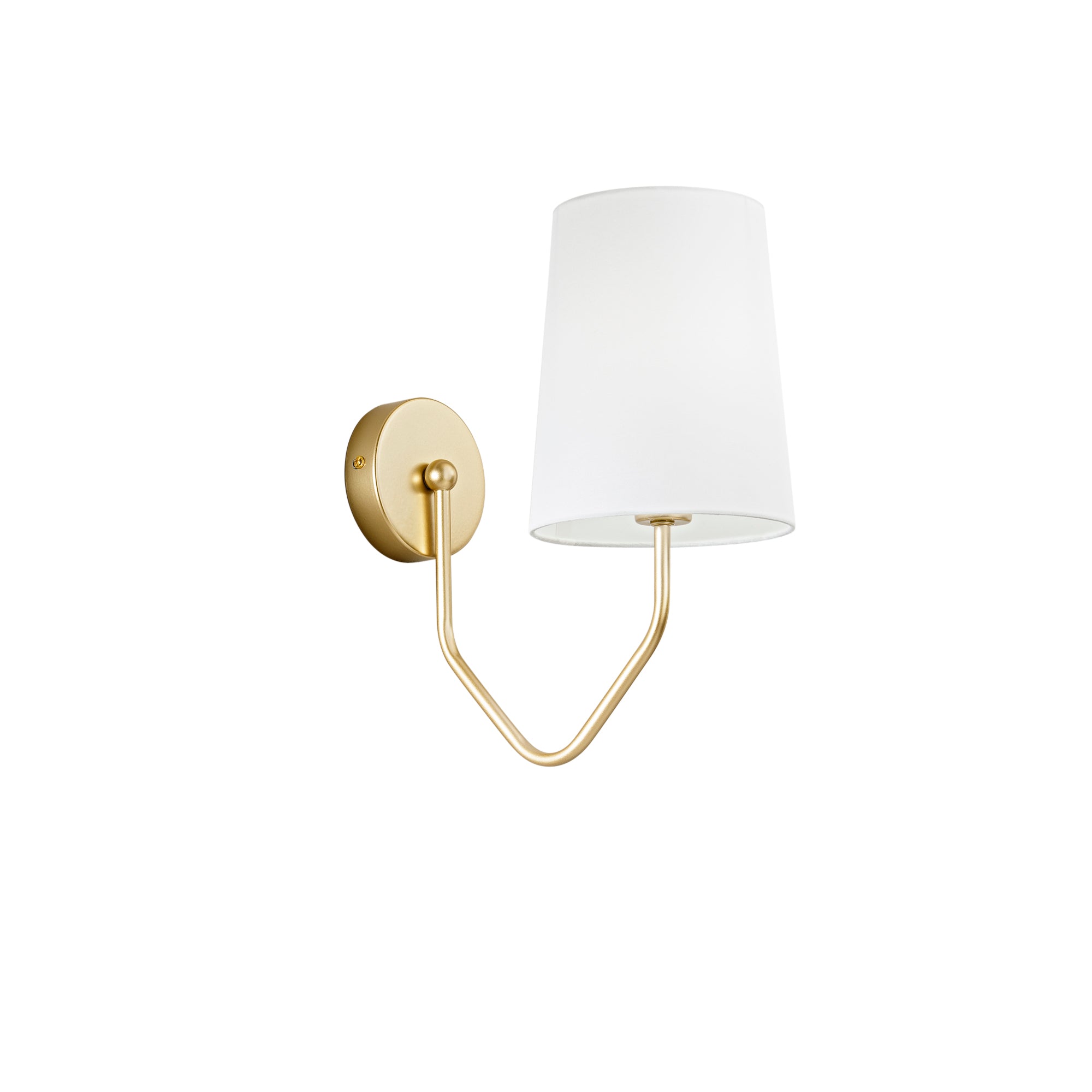 SALLY wall light in gold metal with white fabric shade - Luce Ambiente e Design