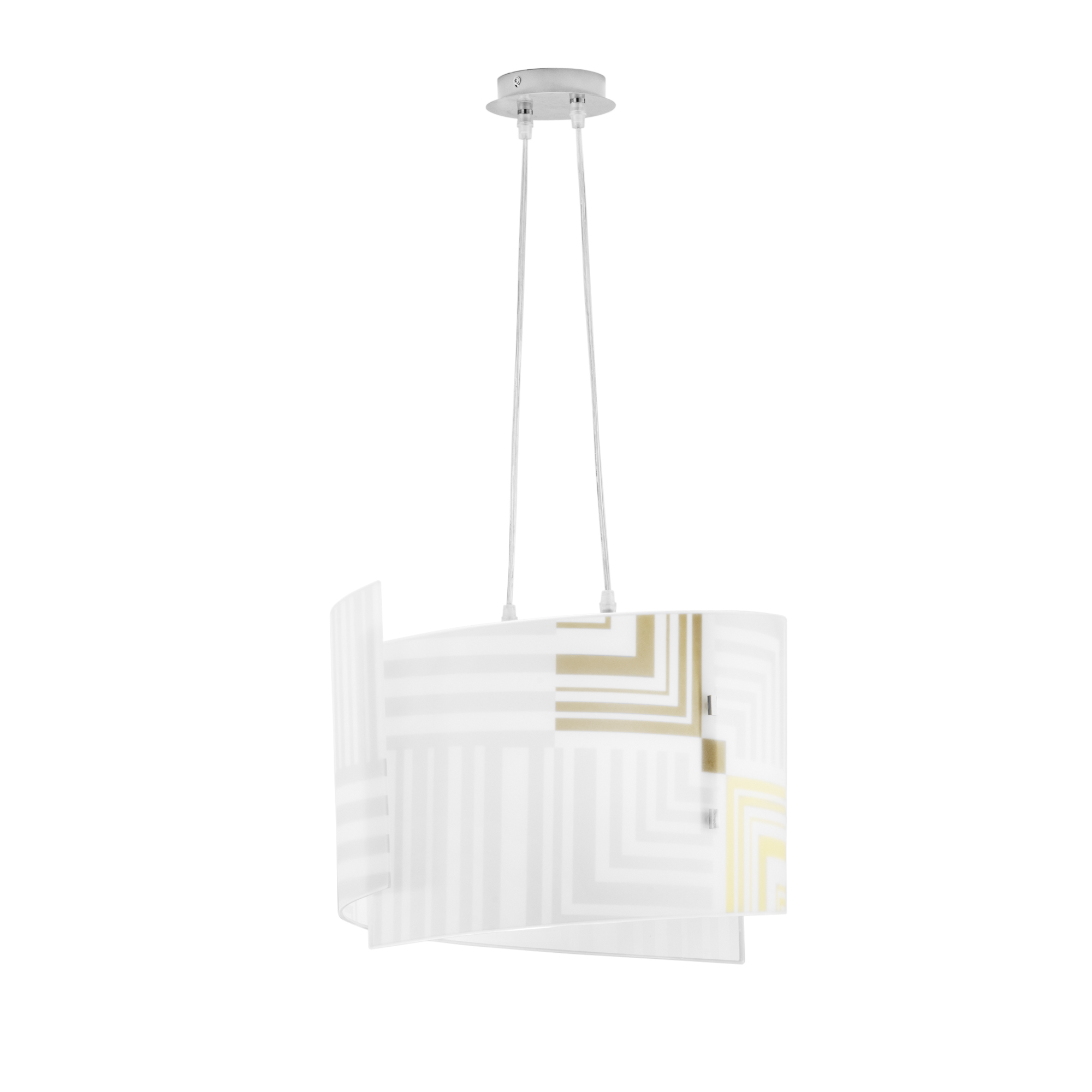 SEVENTY pendant in white glass with gold decoration 2 lights - Luce Ambiente e Design
