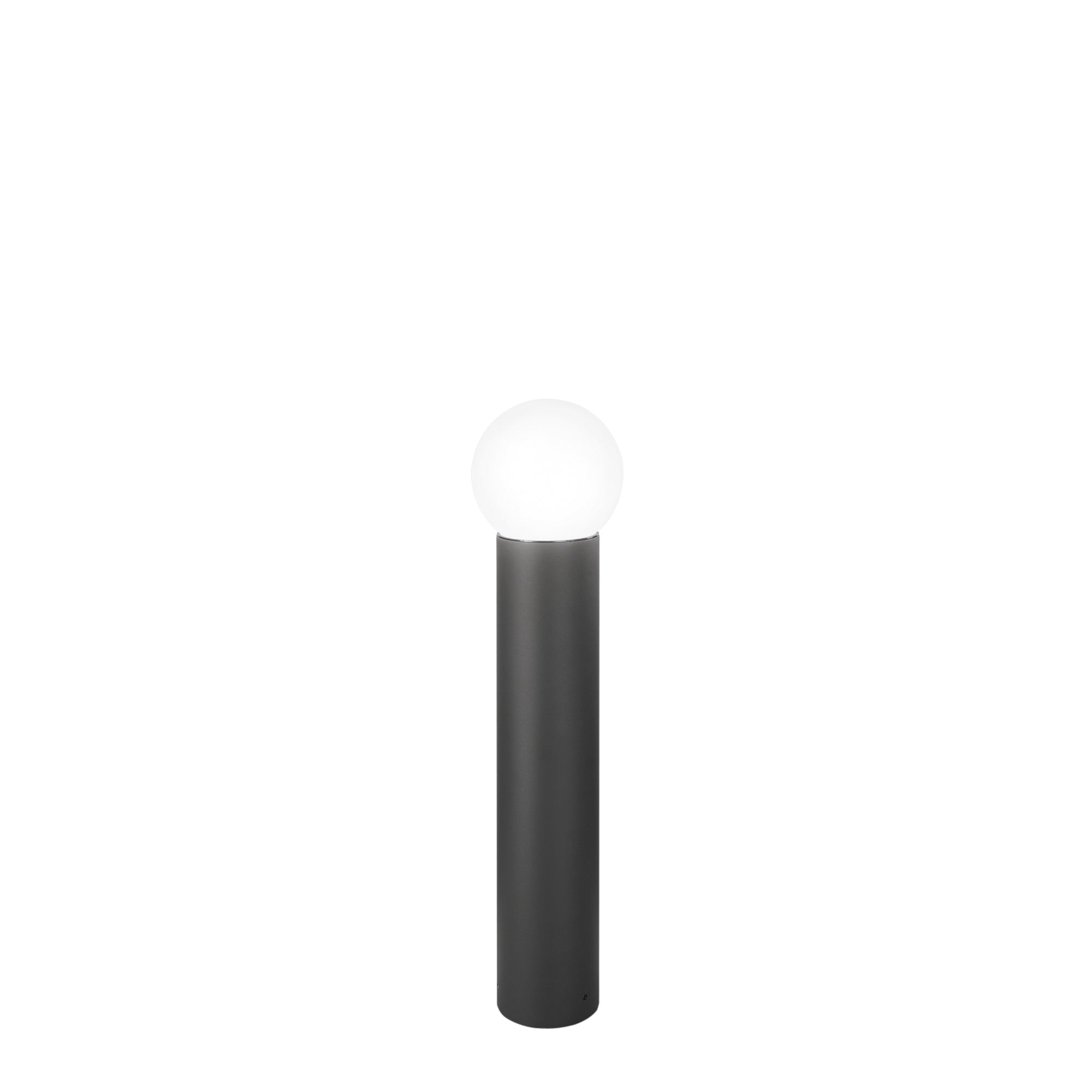SKITTLE outdoor bollard in anthracite aluminum with spherical diffuser - h 65 cm - Intec