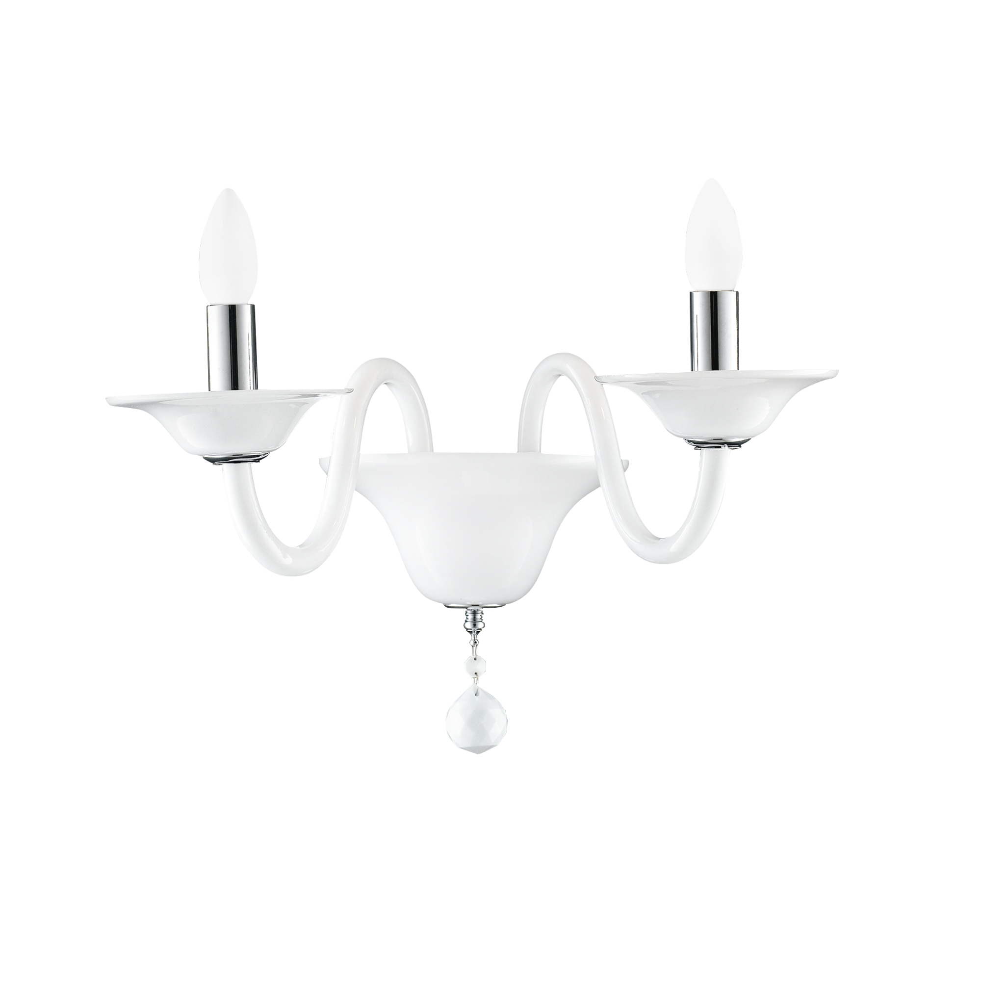 SOFFIO wall light in white glass (2xE14) - Luce Ambiente e Design