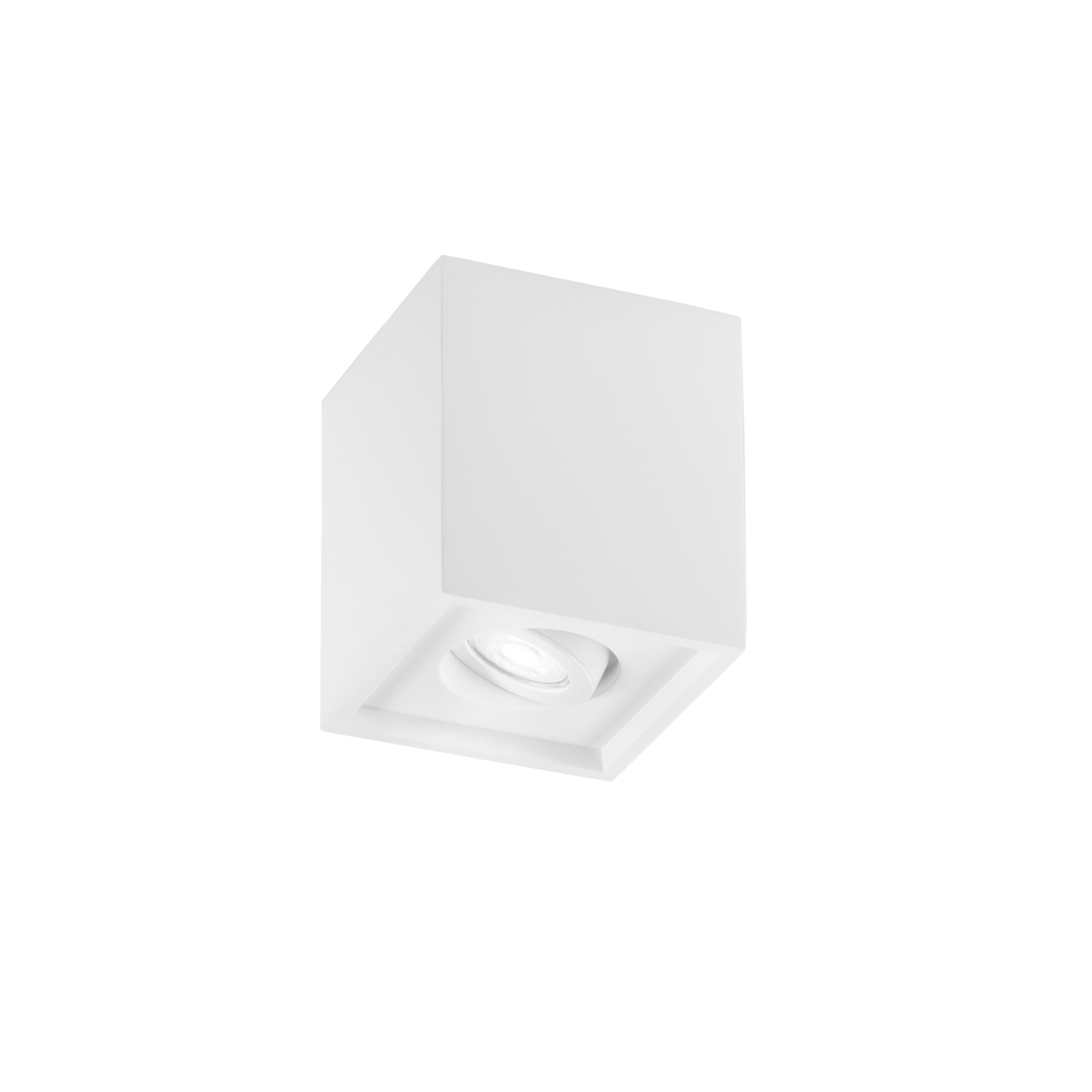 SPACE square ceiling light in paintable plaster with adjustable ring 13.4 cm - Luce Ambiente e Design