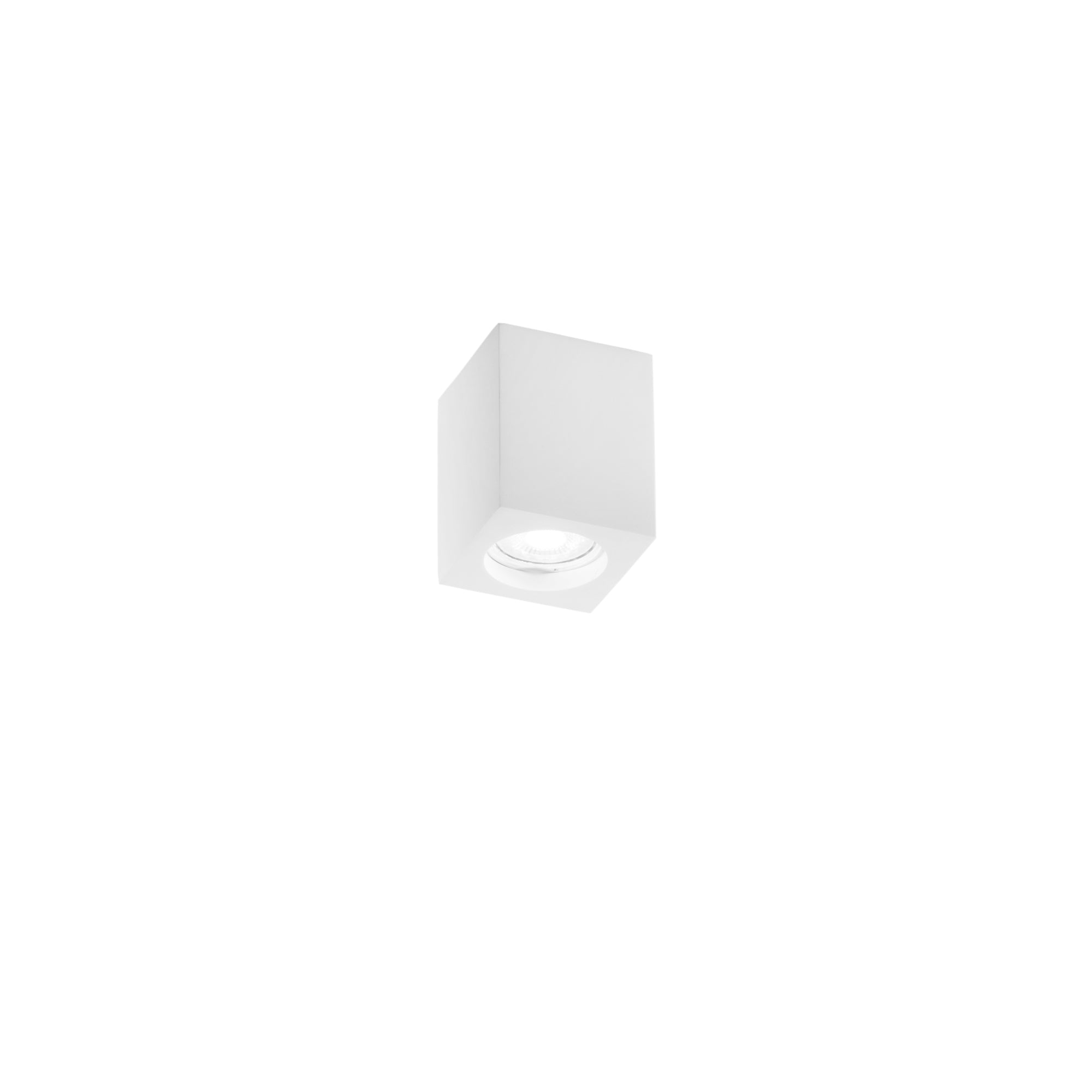 SPACE square ceiling light in paintable plaster with adjustable ring 7 cm - Luce Ambiente e Design