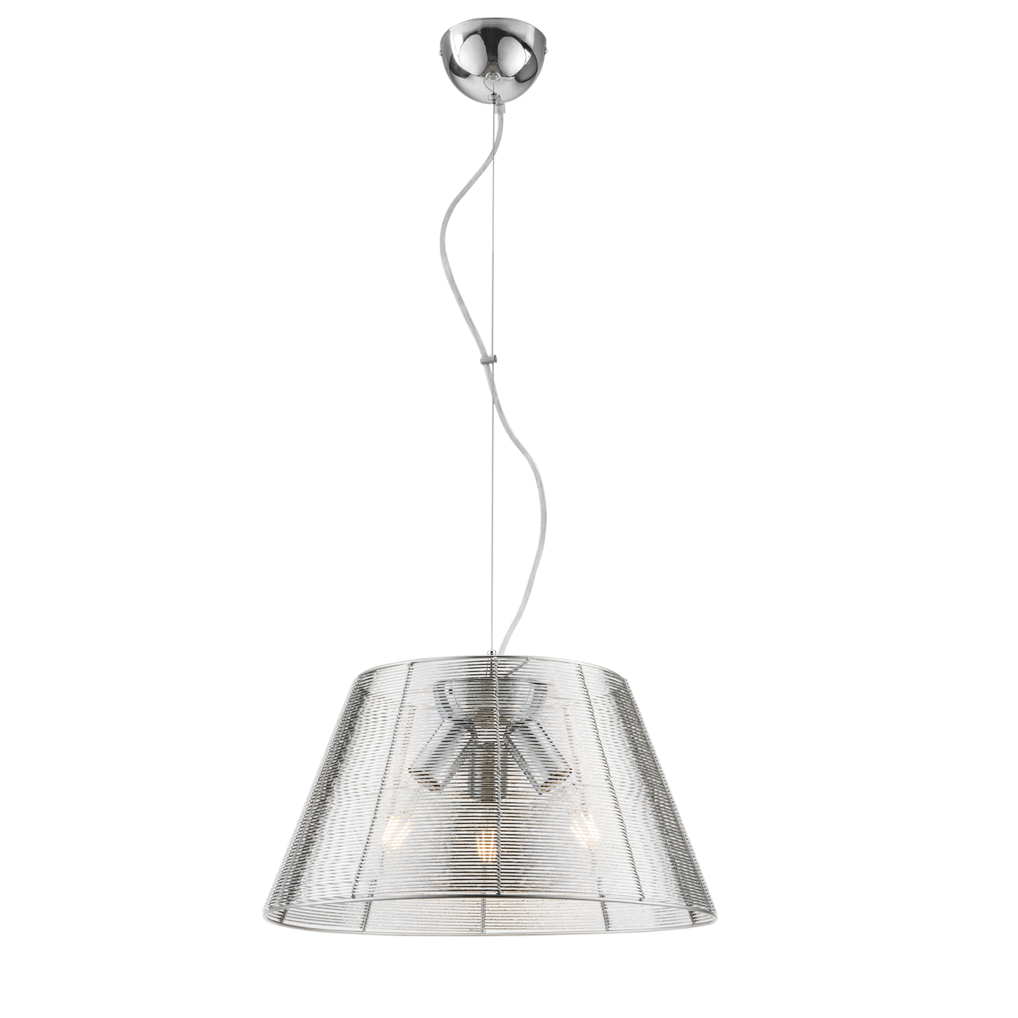 SPRIZ pendant in silver aluminium with grid diffuser - Luce Ambiente e Design