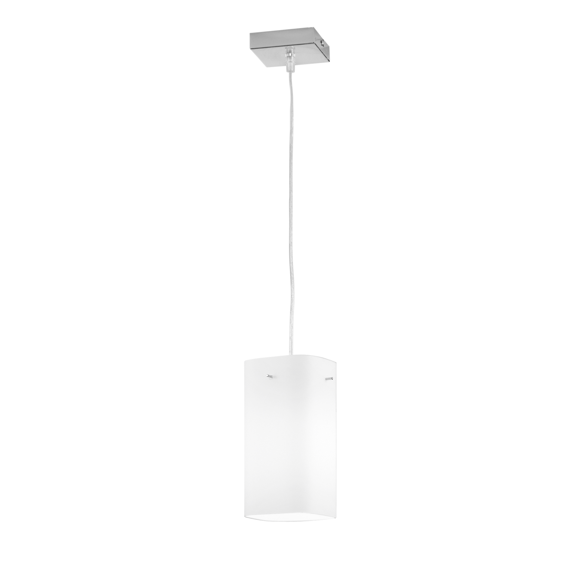 SQUARE pendant in metal with 1 white glass diffuser - Luce Ambiente e Design