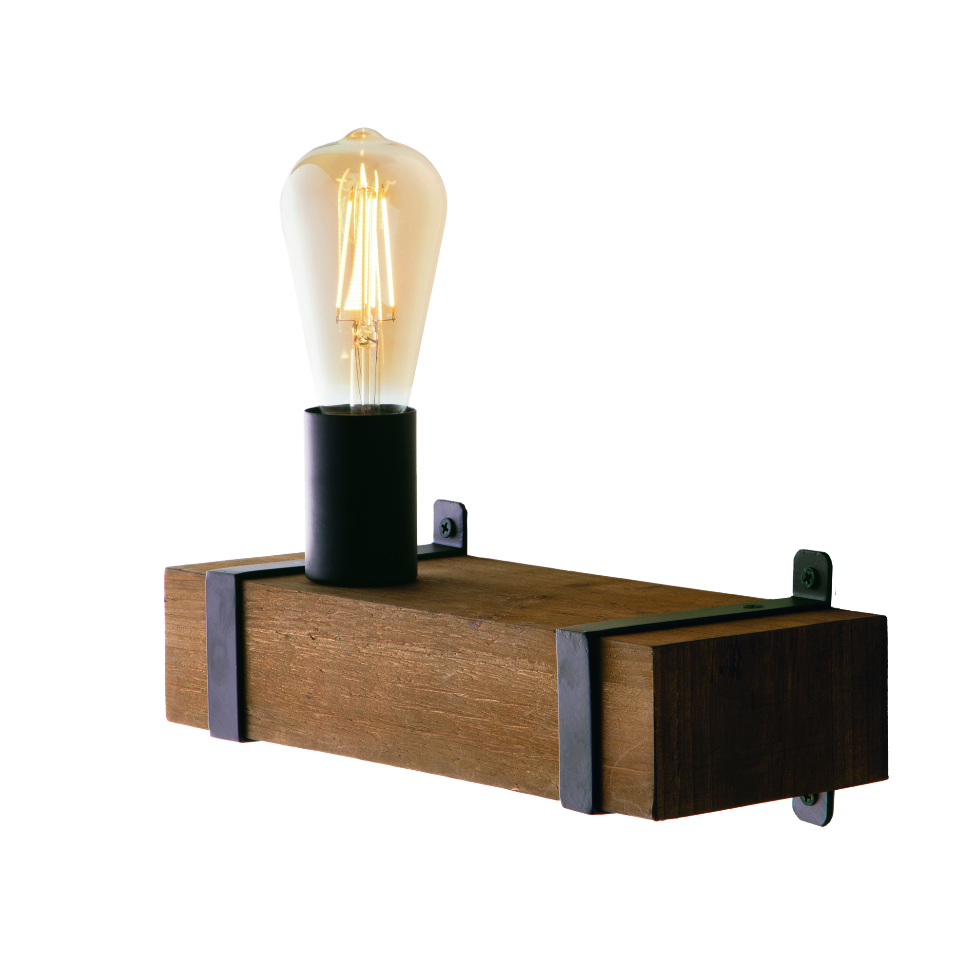 TEXAS wall light in wood and dark metal - Luce Ambiente e Design