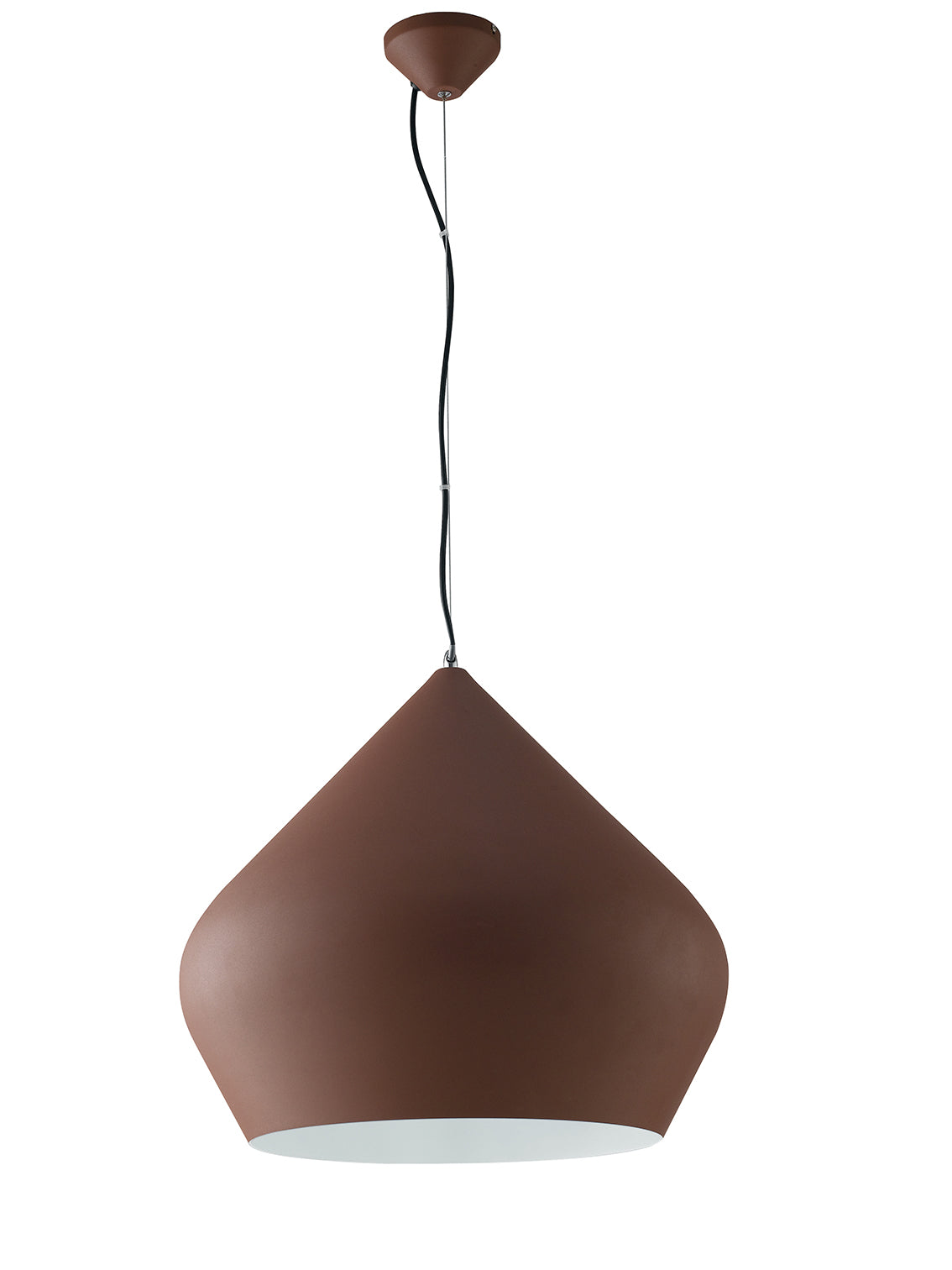 THOLOS pendant chandelier in bronze metal with white interior - Luce Ambiente e Design