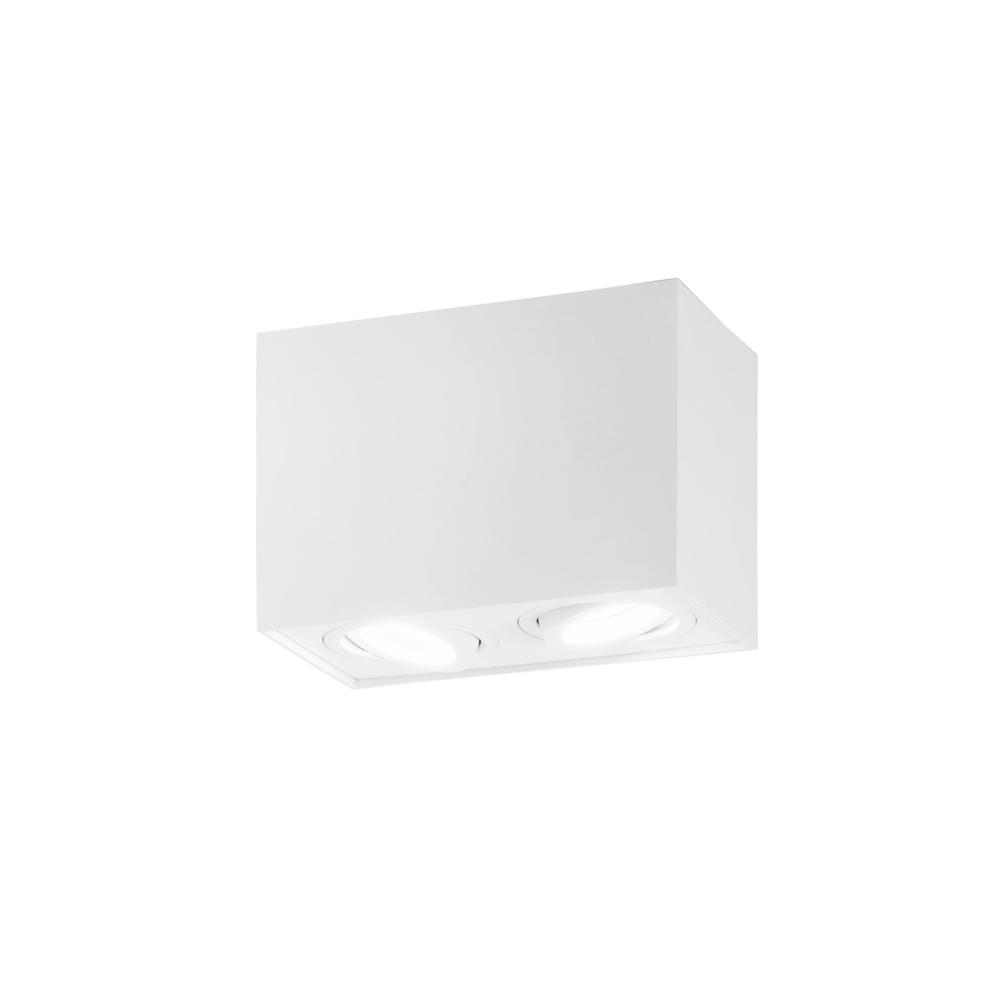 TOWN square ceiling light in white aluminum with two adjustable trims - Intec