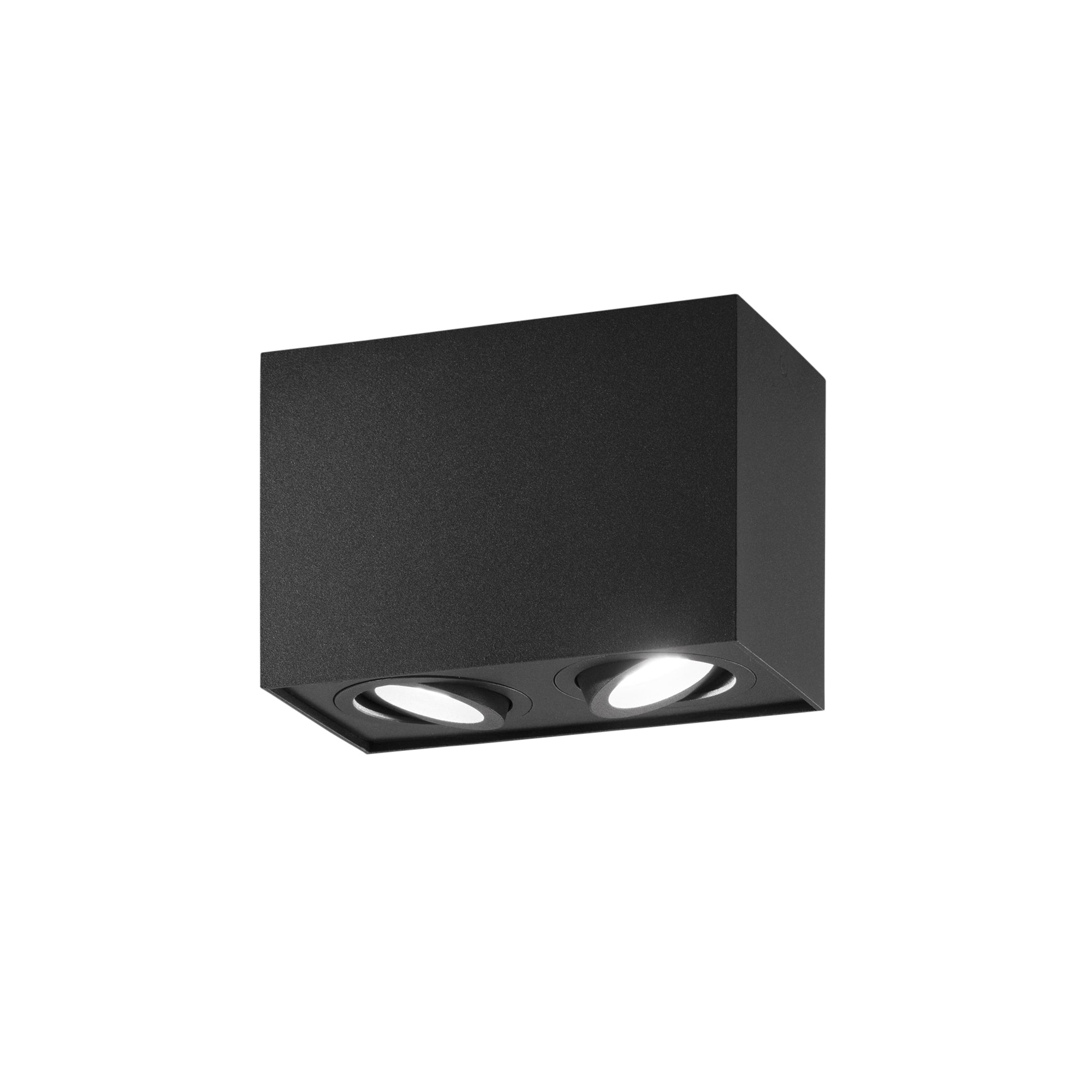 TOWN square ceiling light in black aluminum with two adjustable trims - Intec