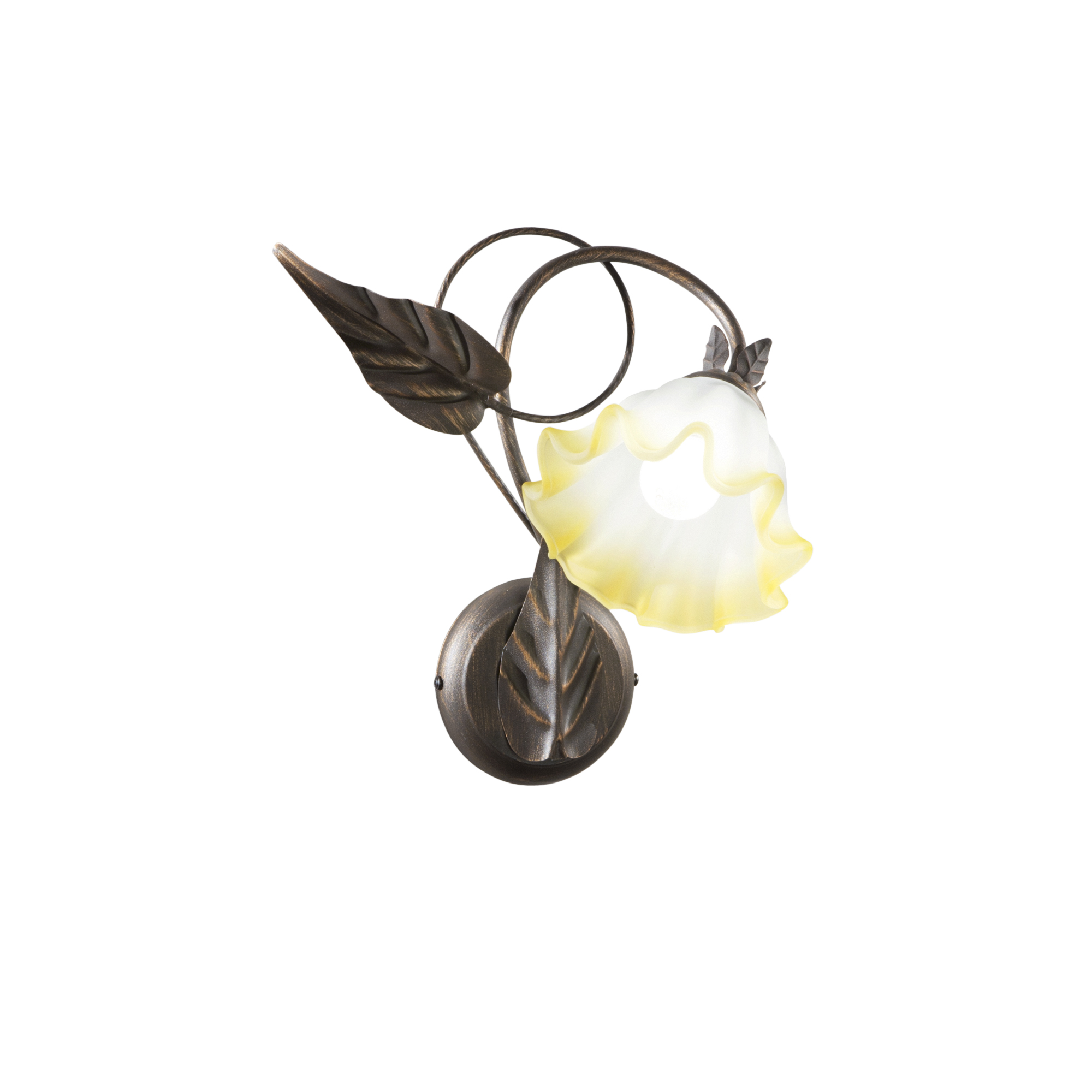 TRISTANO wall light in brown metal with glass diffuser - Luce Ambiente e Design