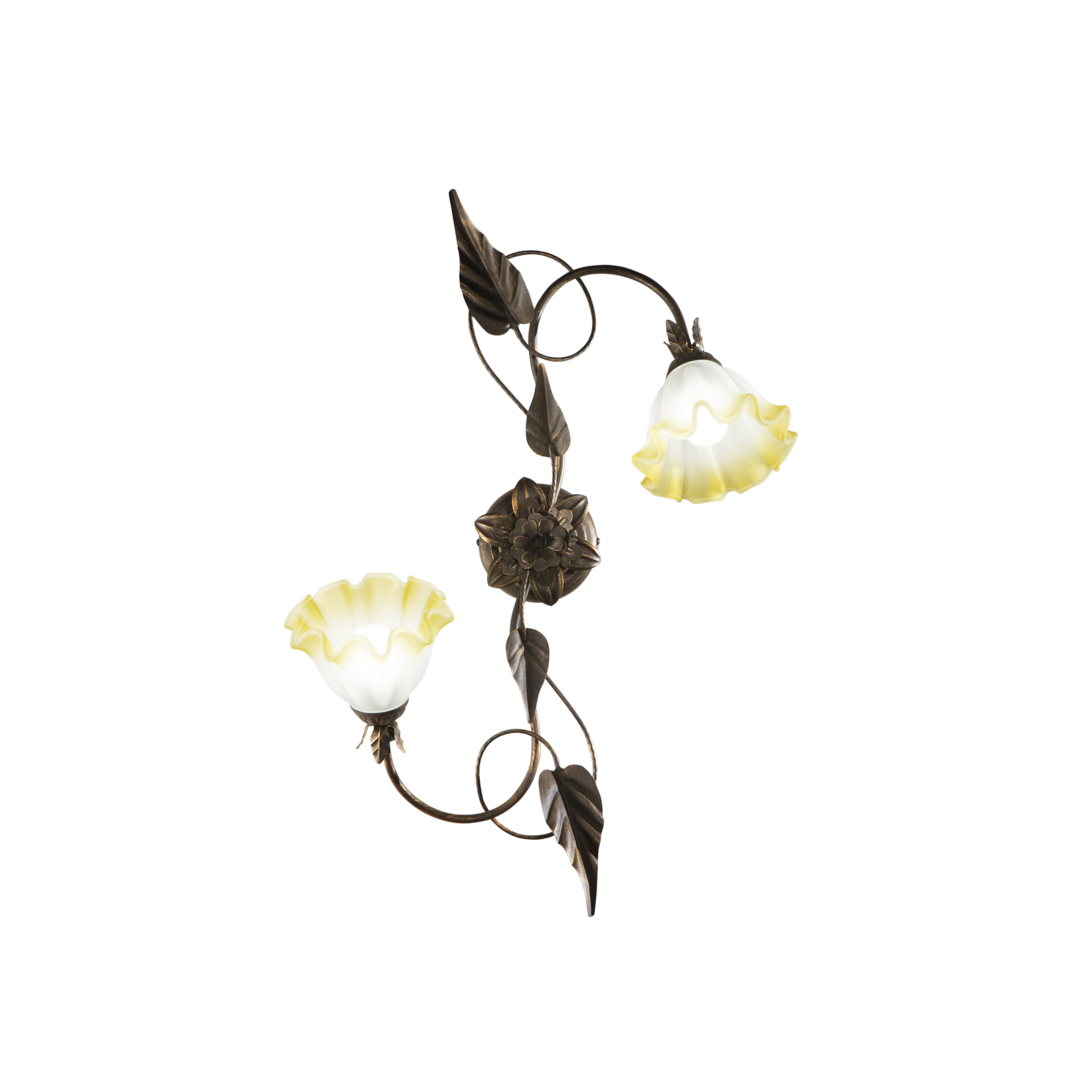 TRISTANO ceiling light in brown metal with 2 glass diffusers - Luce Ambiente e Design