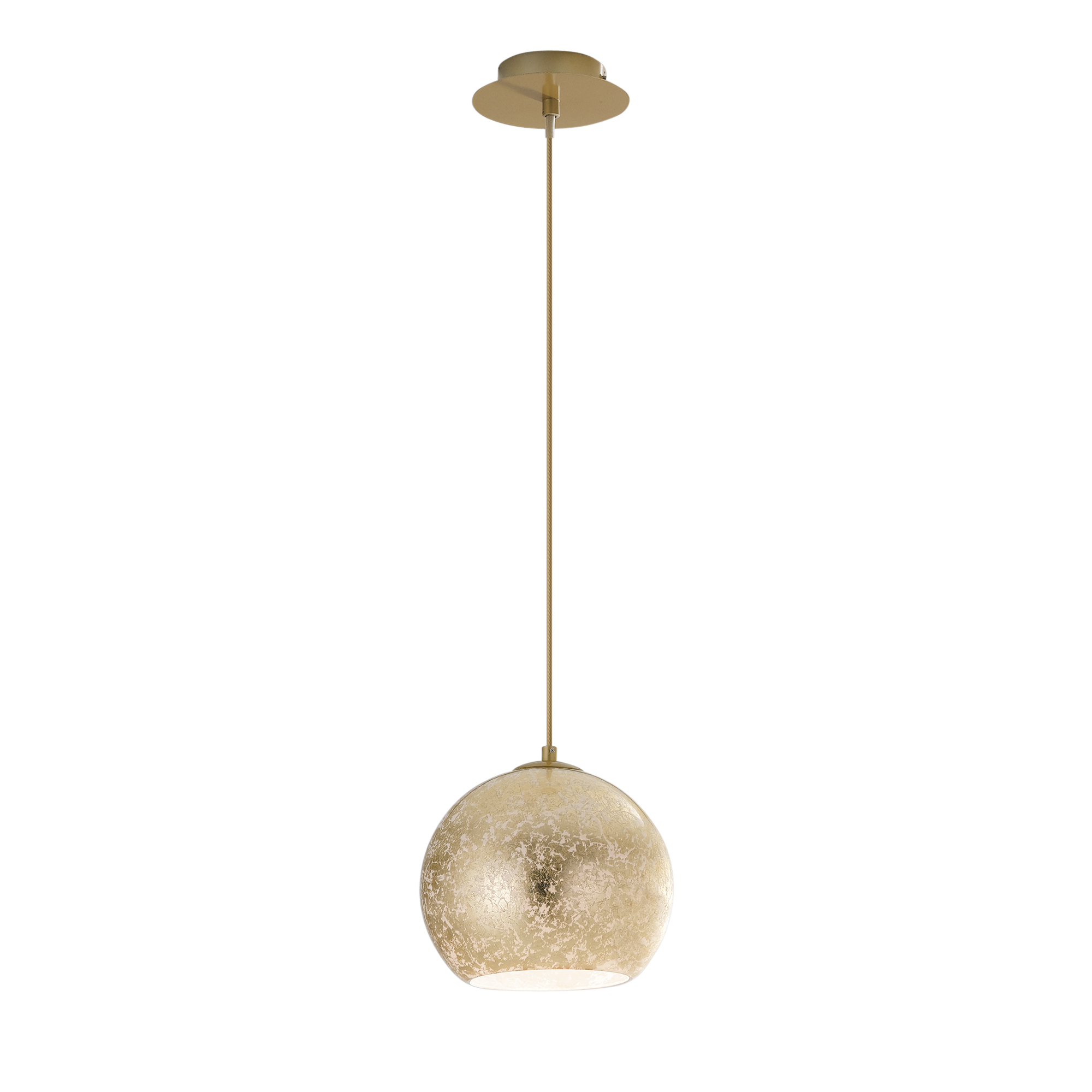 VANITY gold glass pendant chandelier with 1 light Ø 20 cm - Luce Ambiente e Design