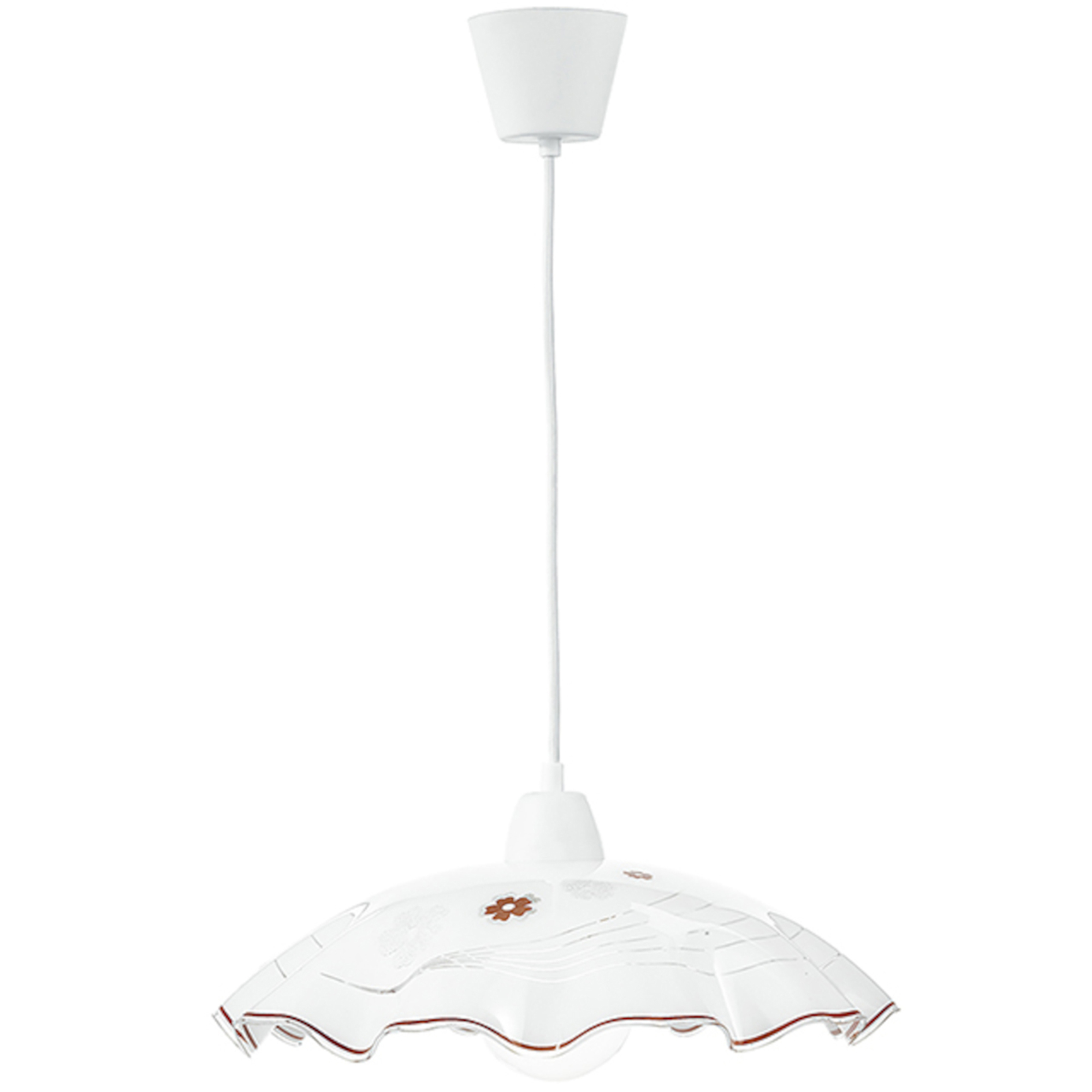 VICTORIA pendant in decorated white glass - Luce Ambiente e Design