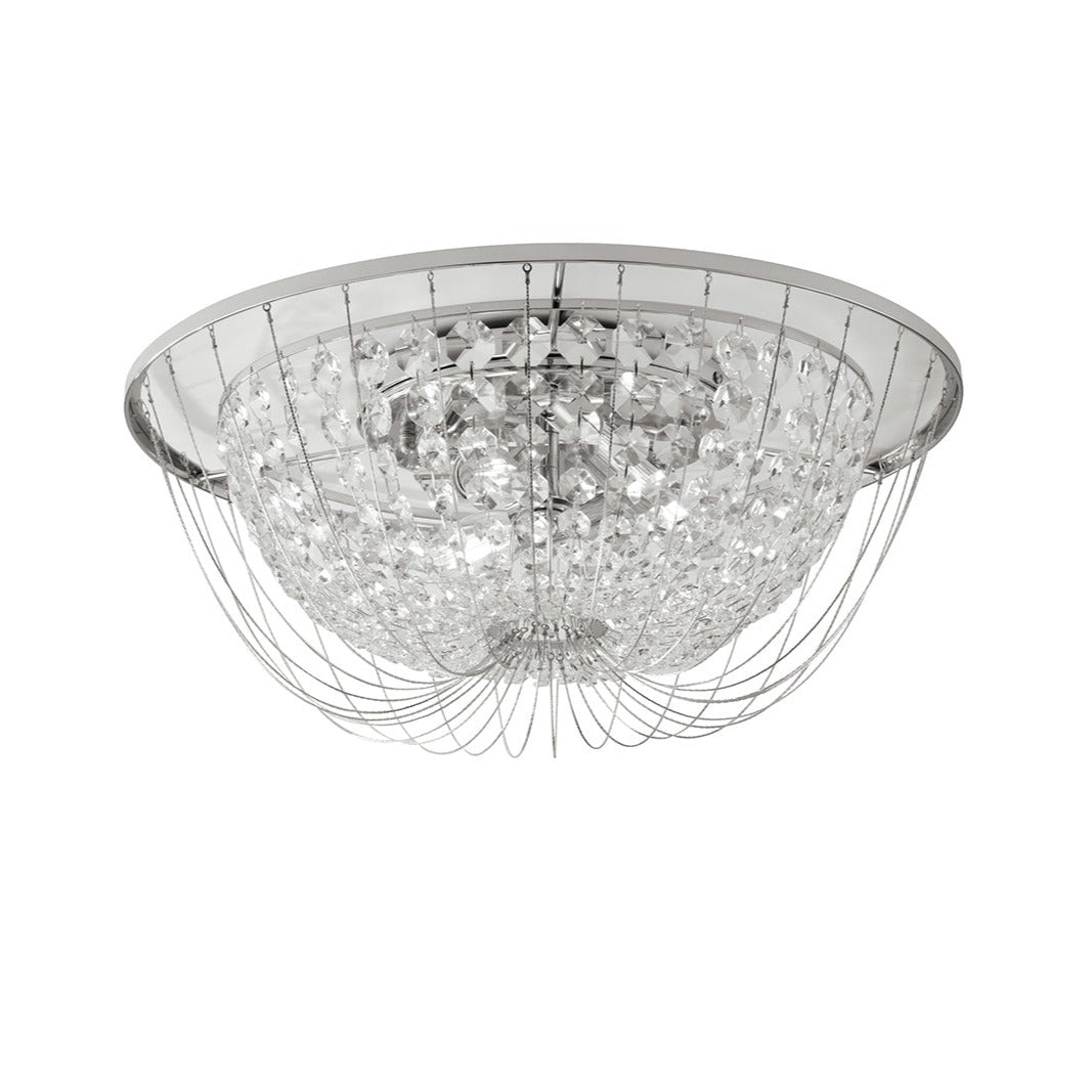 VIENNA ceiling light in chrome metal with crystals Ø 45 cm - Luce Ambiente e Design
